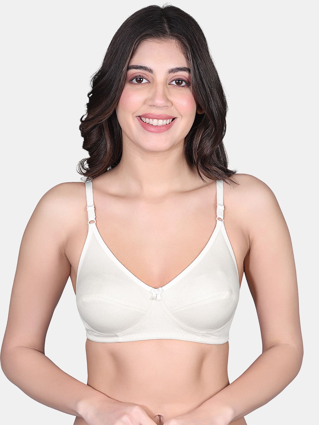 

SKDREAMS Women Full Coverage Non Padded Everyday Bra, White