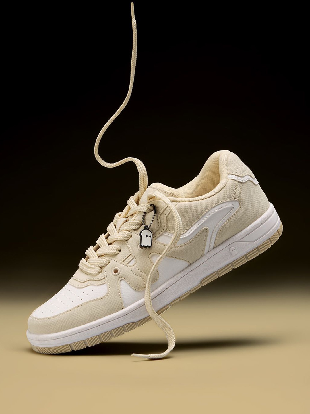 

The Souled Store Men Urban Blaze: Butter Colourblocked PU Sneakers, Beige