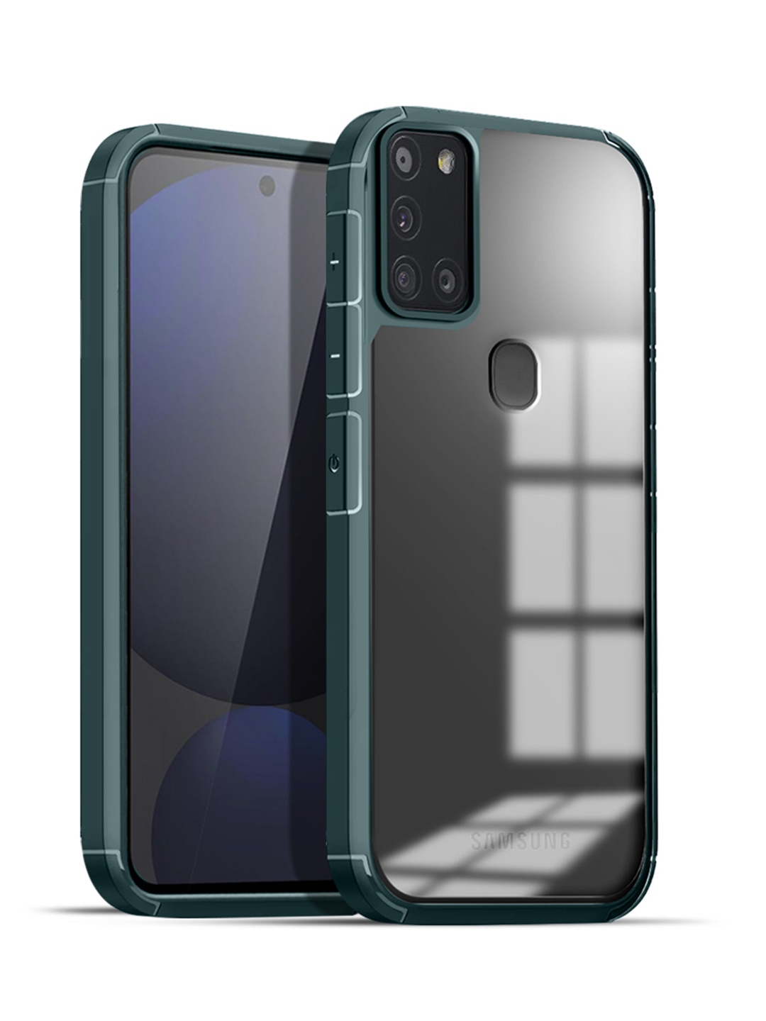 

Karwan Solid Samsung A21S Shockproof Bumper Back Case, Green