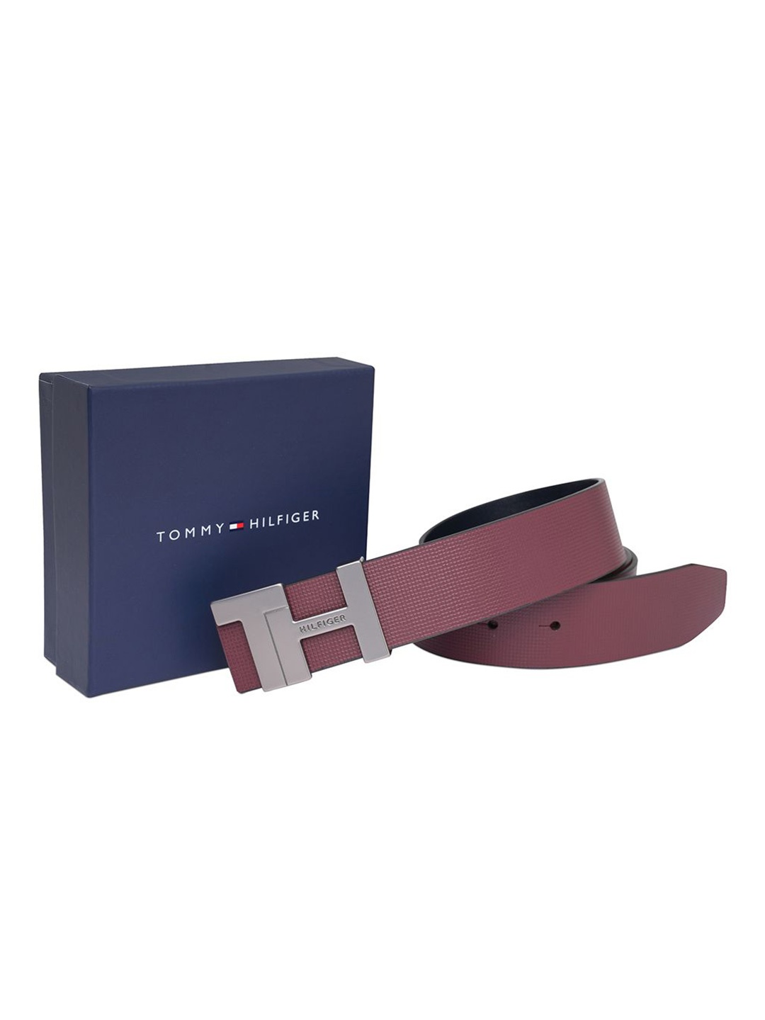 

Tommy Hilfiger Men Leather Reversible Formal Belt, Maroon