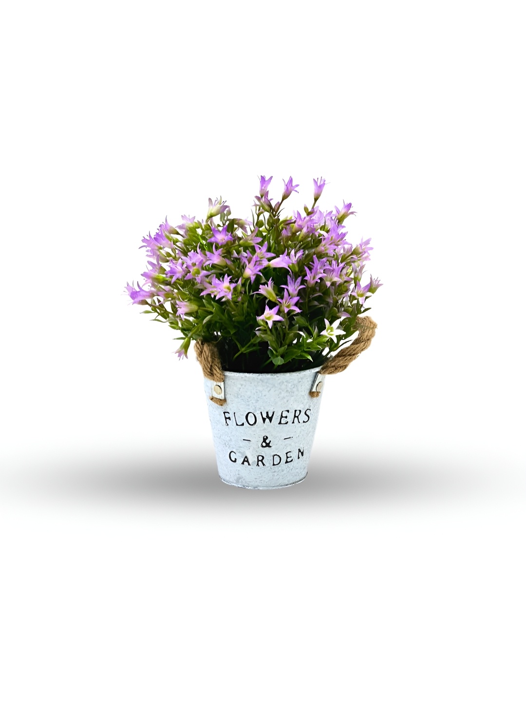 

Myntra Elegant Homes White & Purple Artificial Plant With Pot