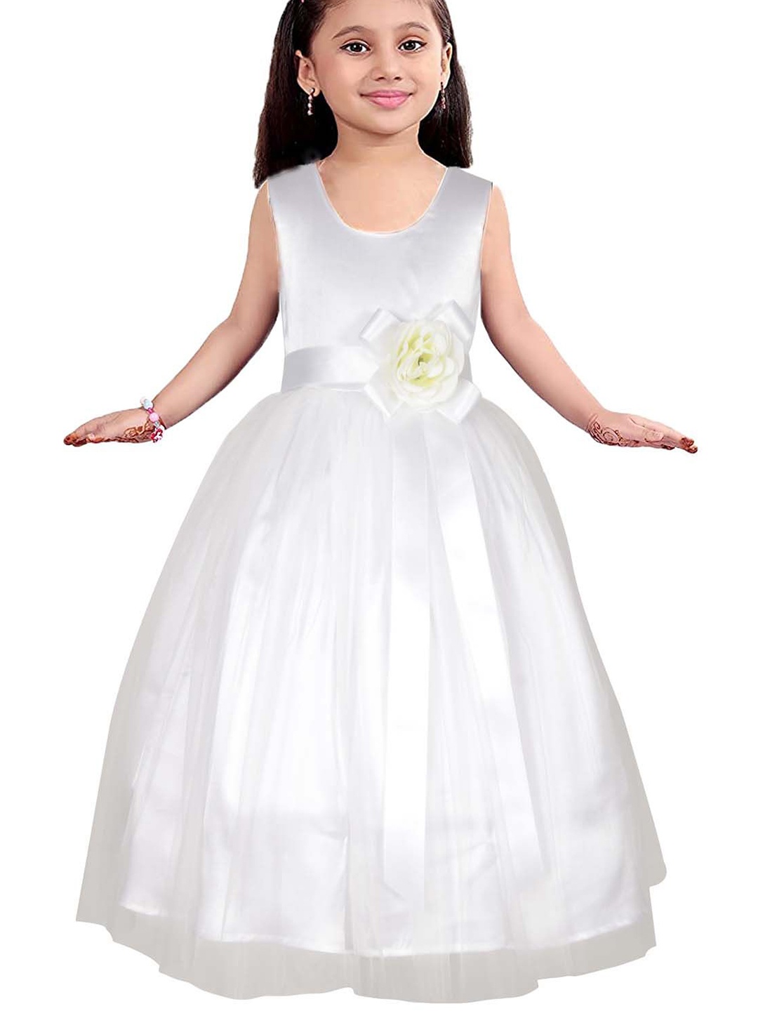 

Wow Princess Net A-Line Maxi Dress, White
