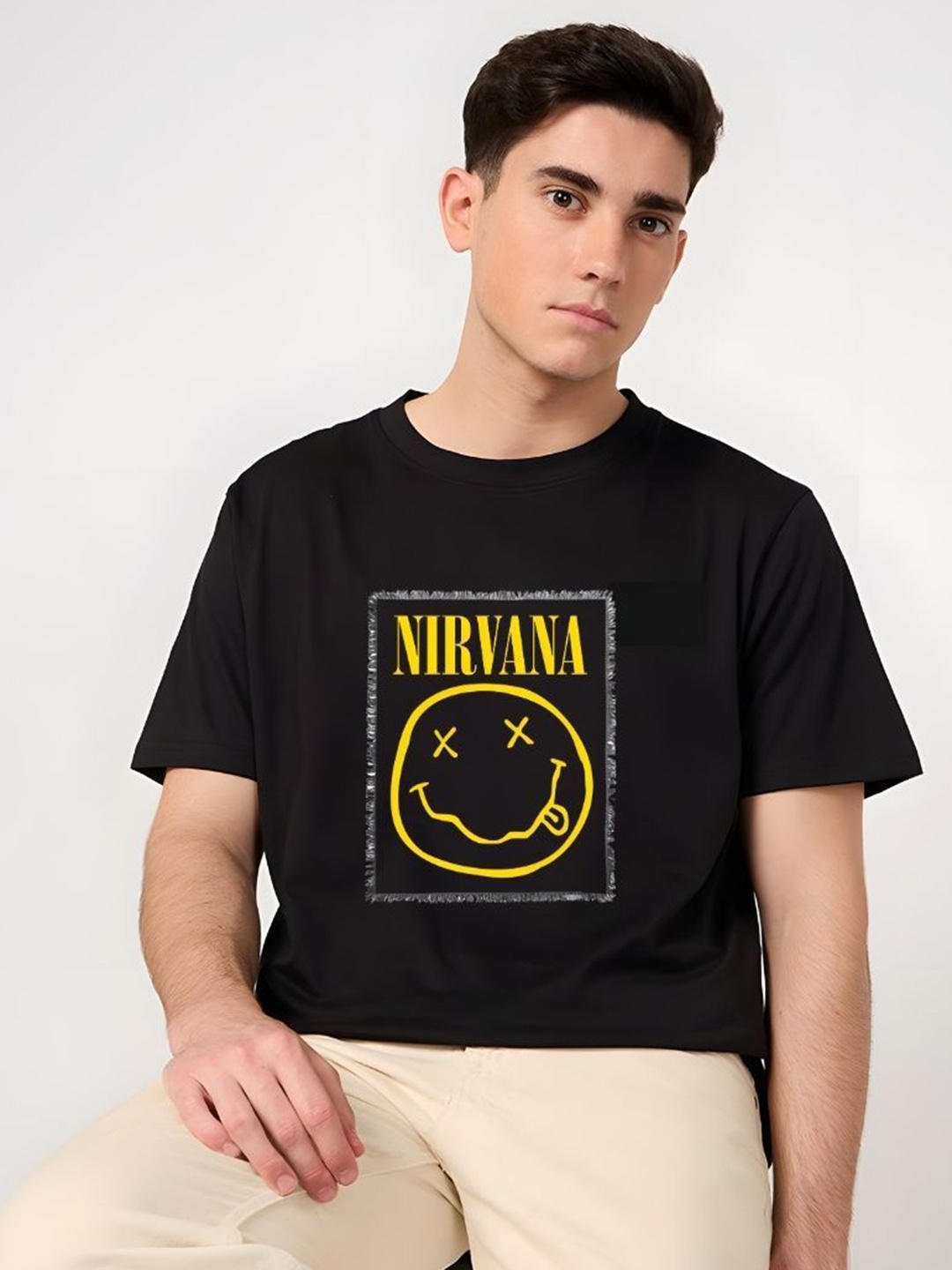 

Moda Rapido Men Graphic Printed Round Neck Cotton T-shirt, Black