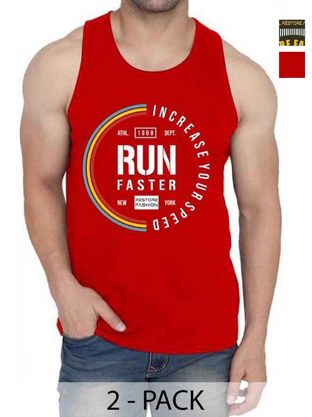 

WOOSTRO Men Typography Printed Round Neck Cotton Slim Fit T-shirt, Red