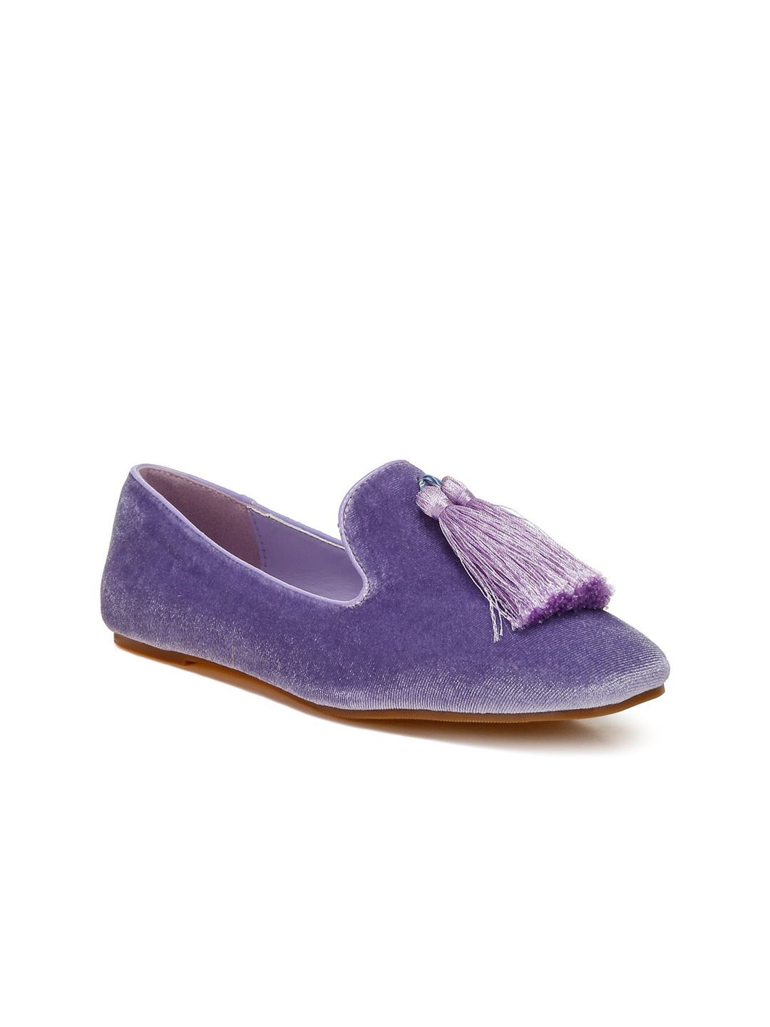 

RAG & CO Women Velvet Loafers, Purple