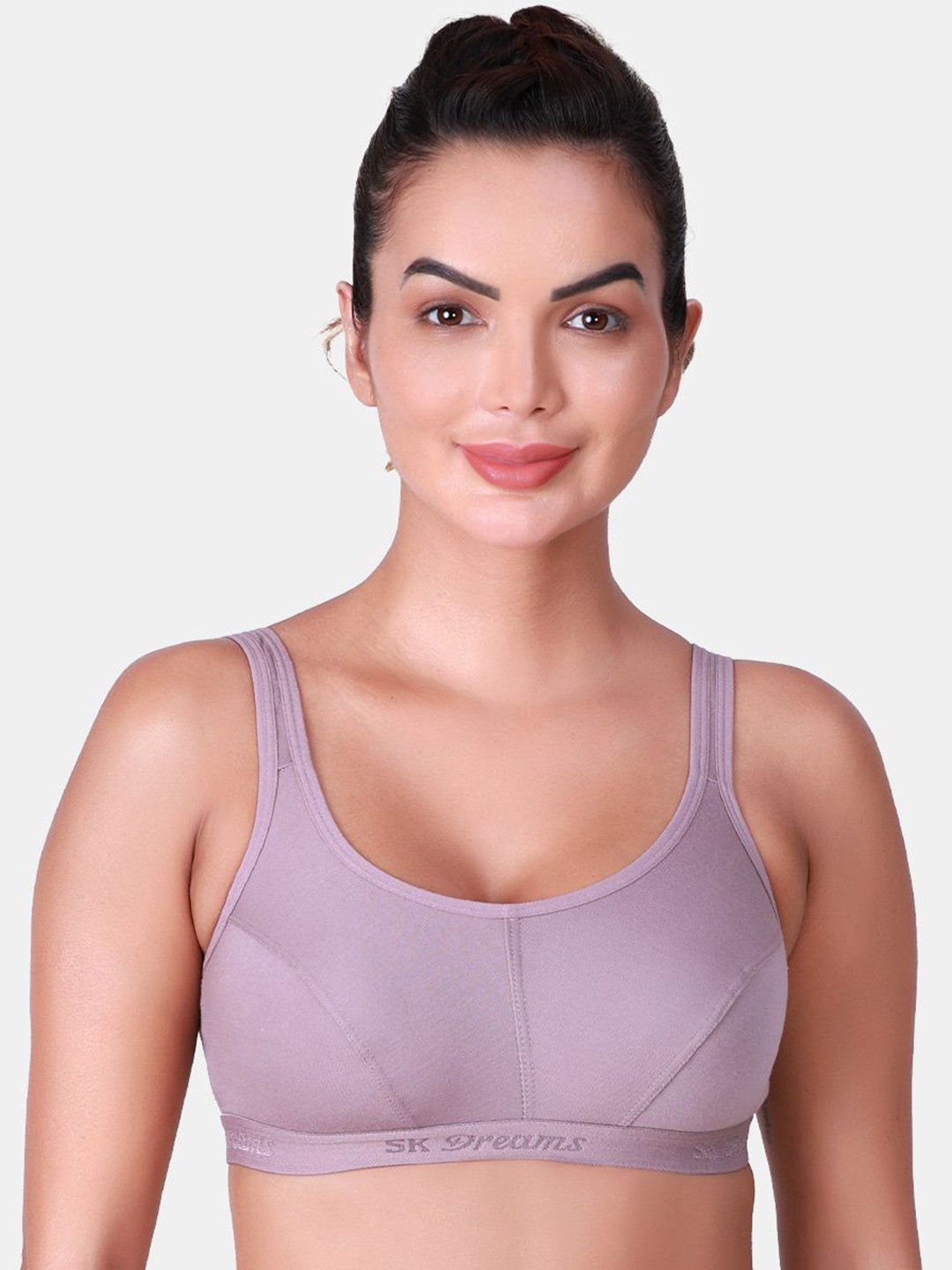 

SKDREAMS Women Full Coverage Non Padded Sports Bra, Purple