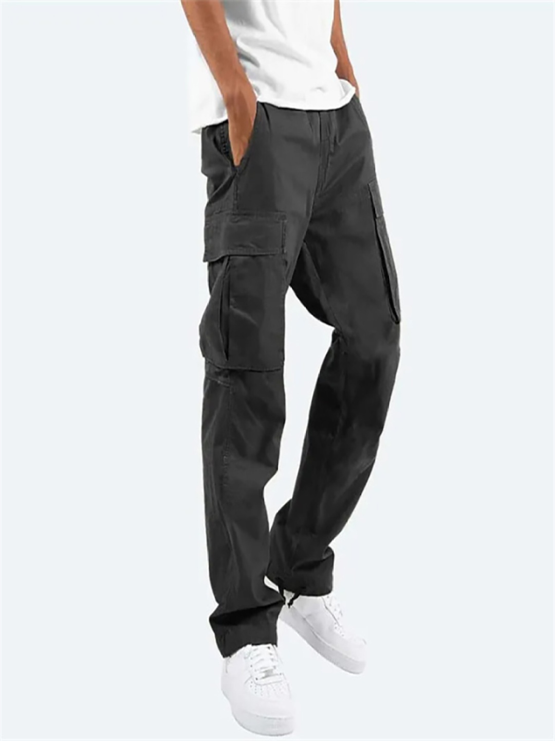 

StyleCast x Revolte Men Easy Wash Pleated Cargos Trousers, Black