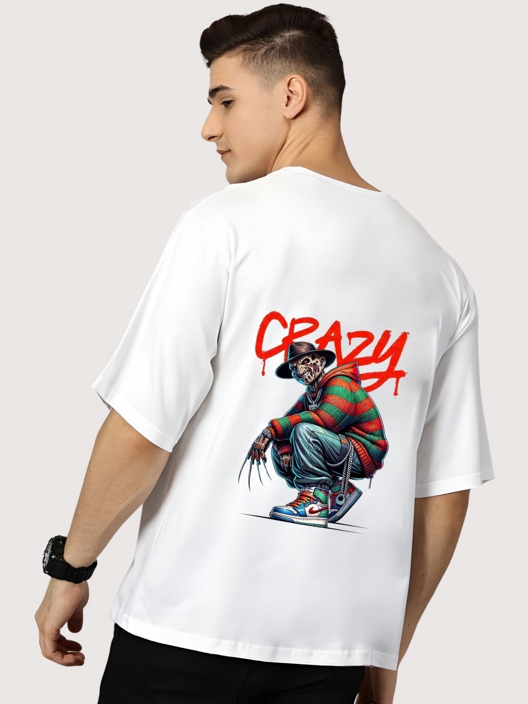 

Moda Rapido Men Graphic Printed Round Neck Cotton Relaxed Fit T-shirt, White