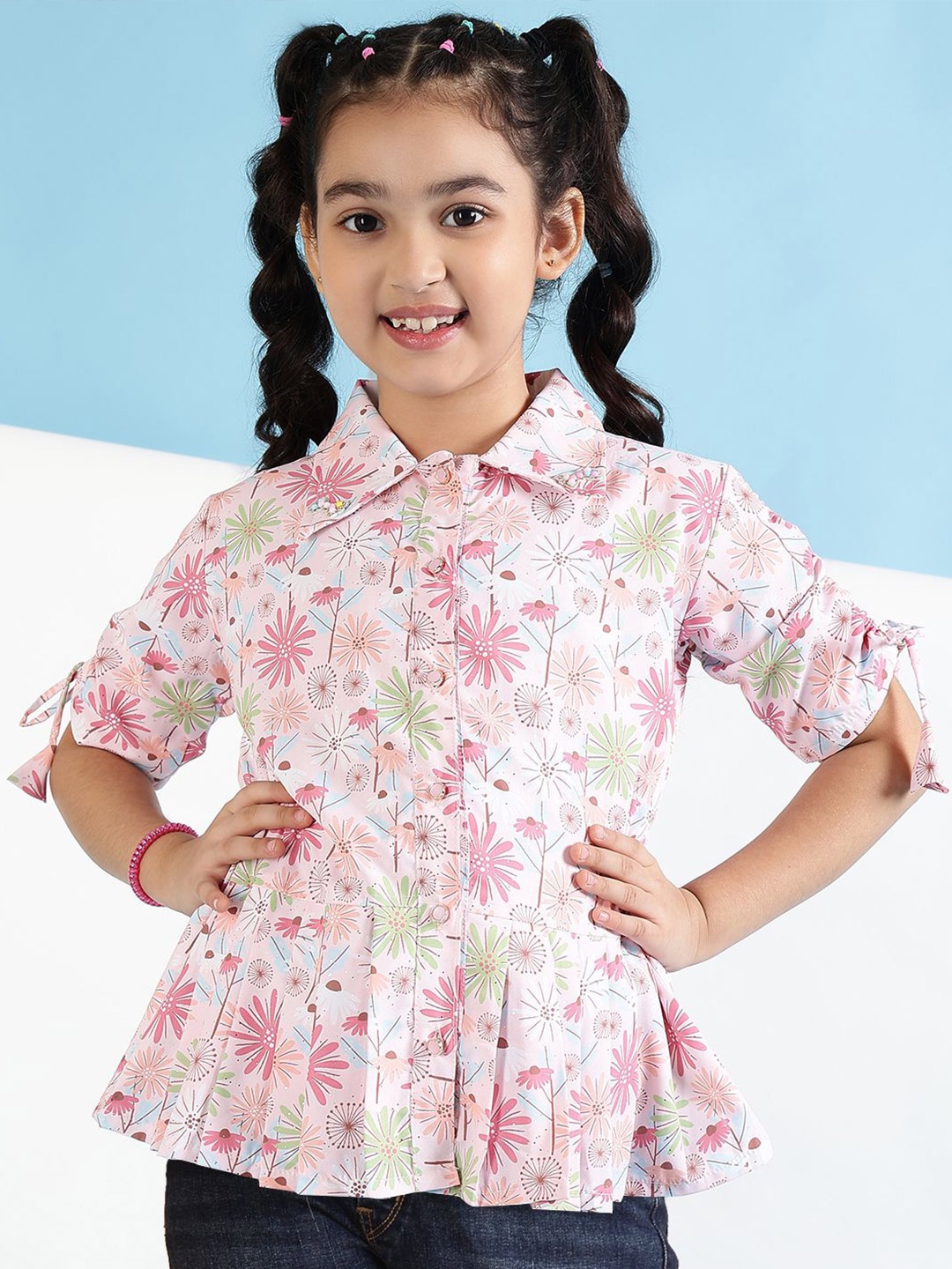 

Ishti Floral Print Shirt Style Top, Multi