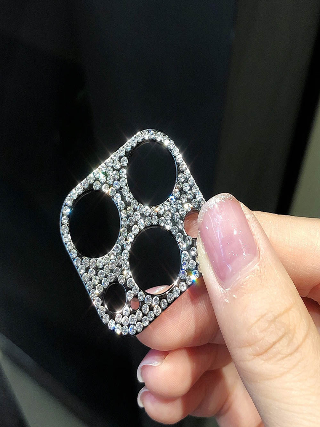 

Luxury Kase Glitter iPhone 13 Pro Camera Lens Diamond Protector Cover, Black