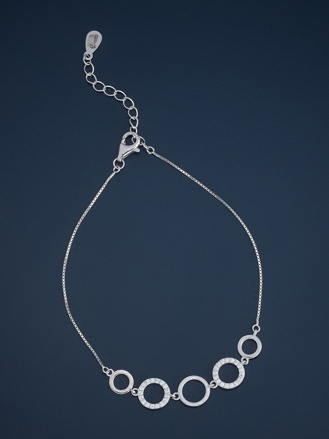 

Kushal's Fashion Jewellery Women 92.5 Sterling Silver Rhodium-Plated Link Bracelet