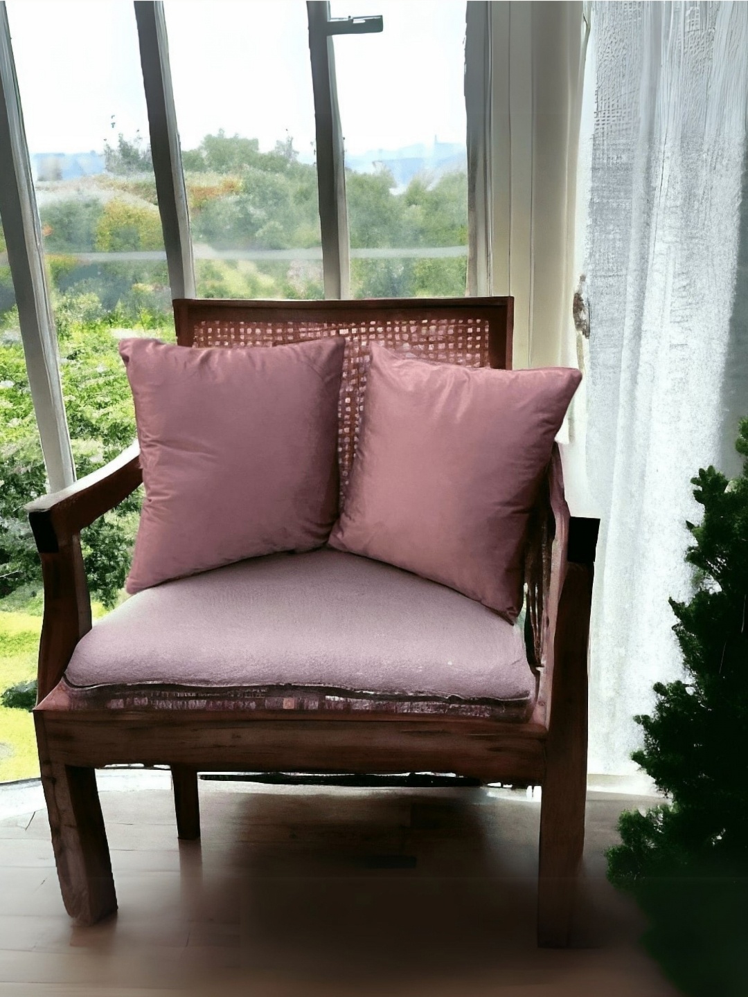 

LUSHLYF Terracotta Tranquility Lavender 2 Pieces Velvet Square Cushion Covers