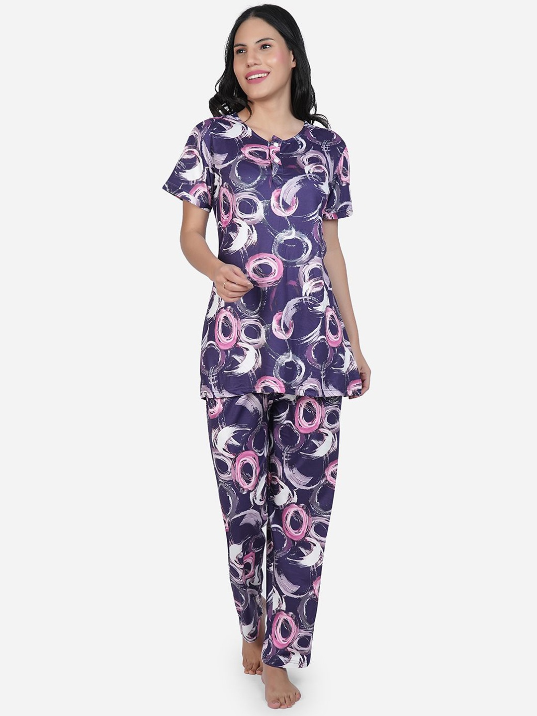 

SHYAM SONS FLAIR Women Printed Night suit, Blue