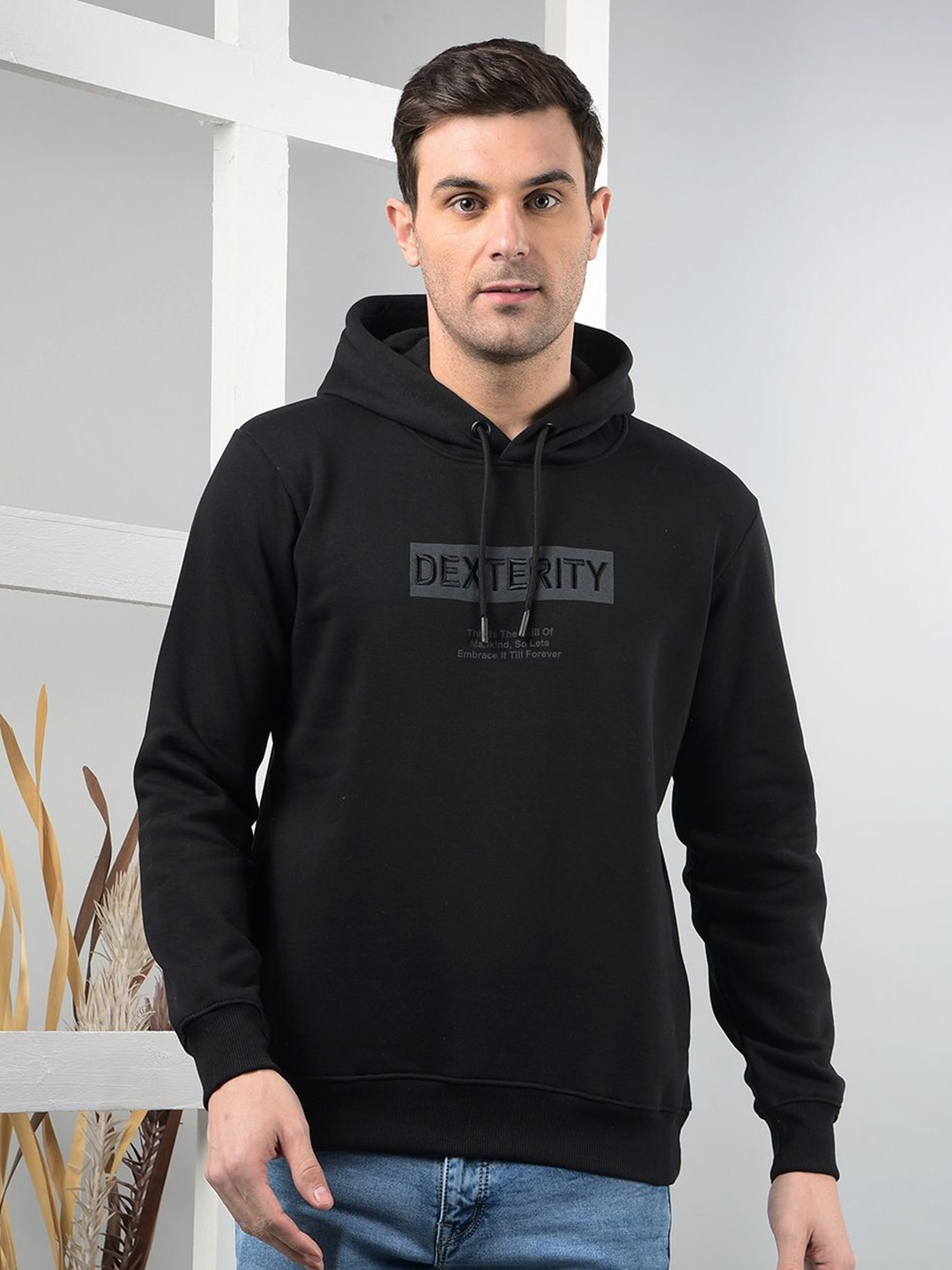 

COBB Men Printed Hooded Sweatshirt, Black