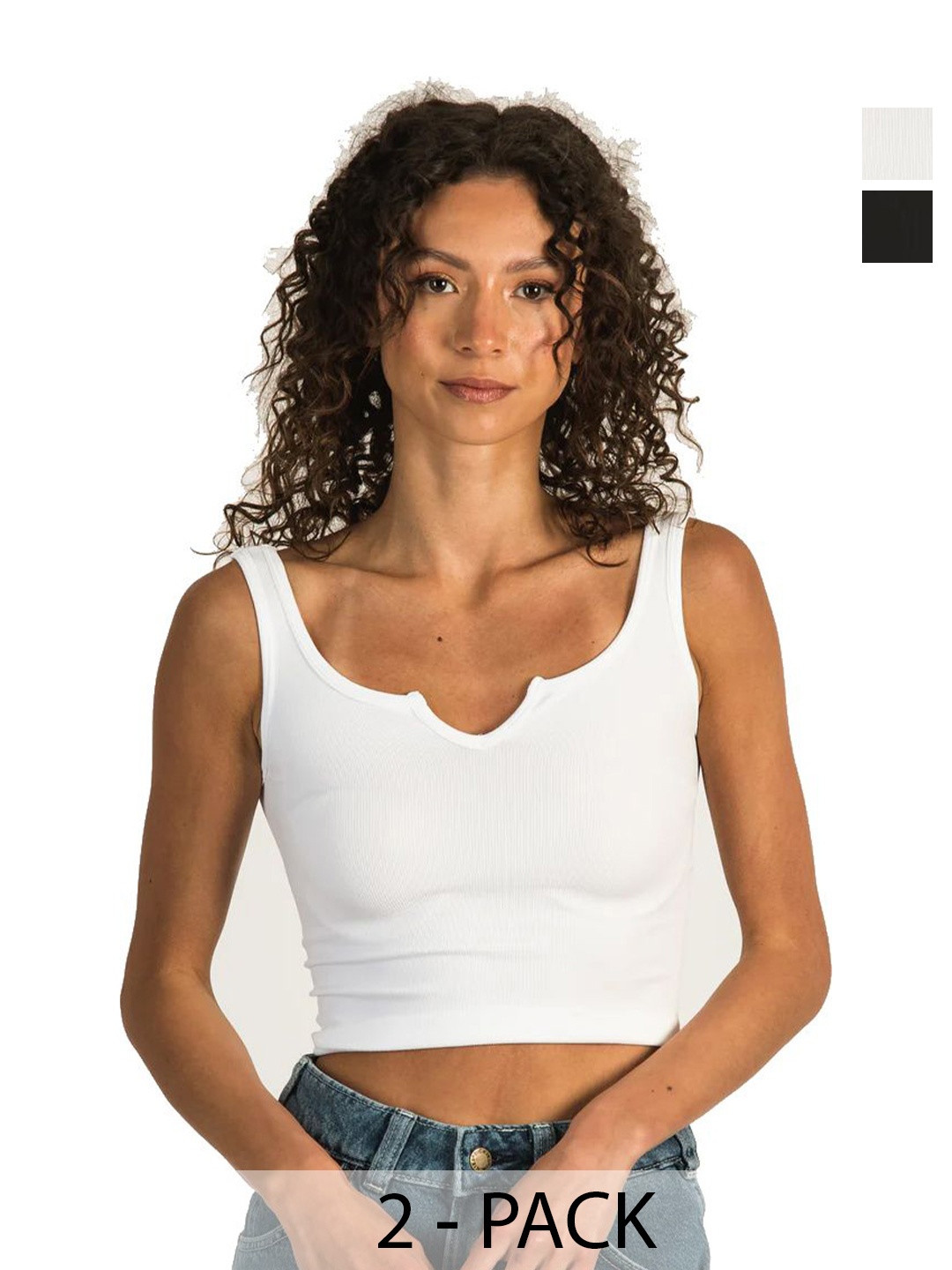 

SRISARAS Halter Neck Tank Crop Top, White