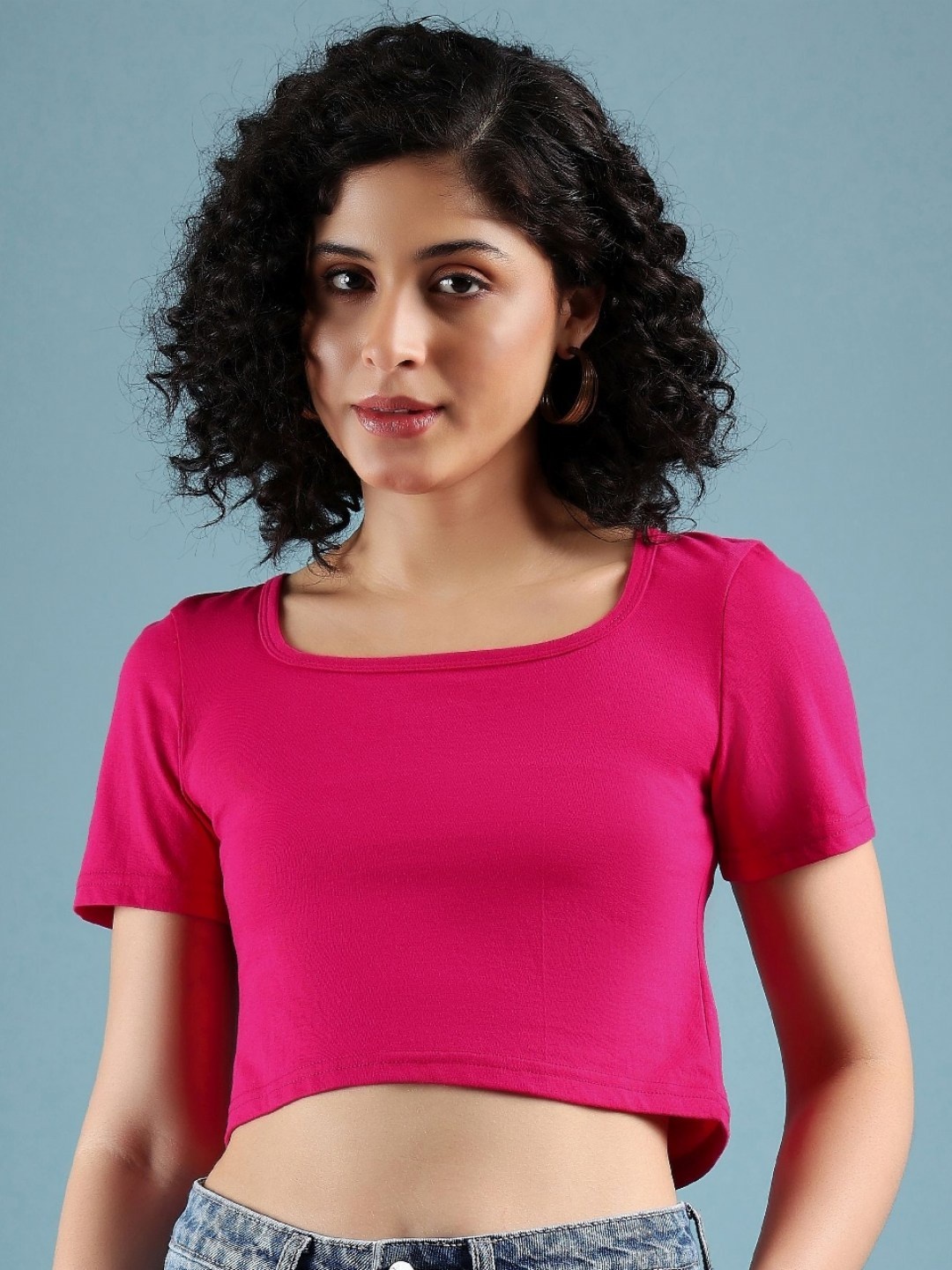 

DressBerry Women Solid Scoop Neck T-shirt, Fuchsia