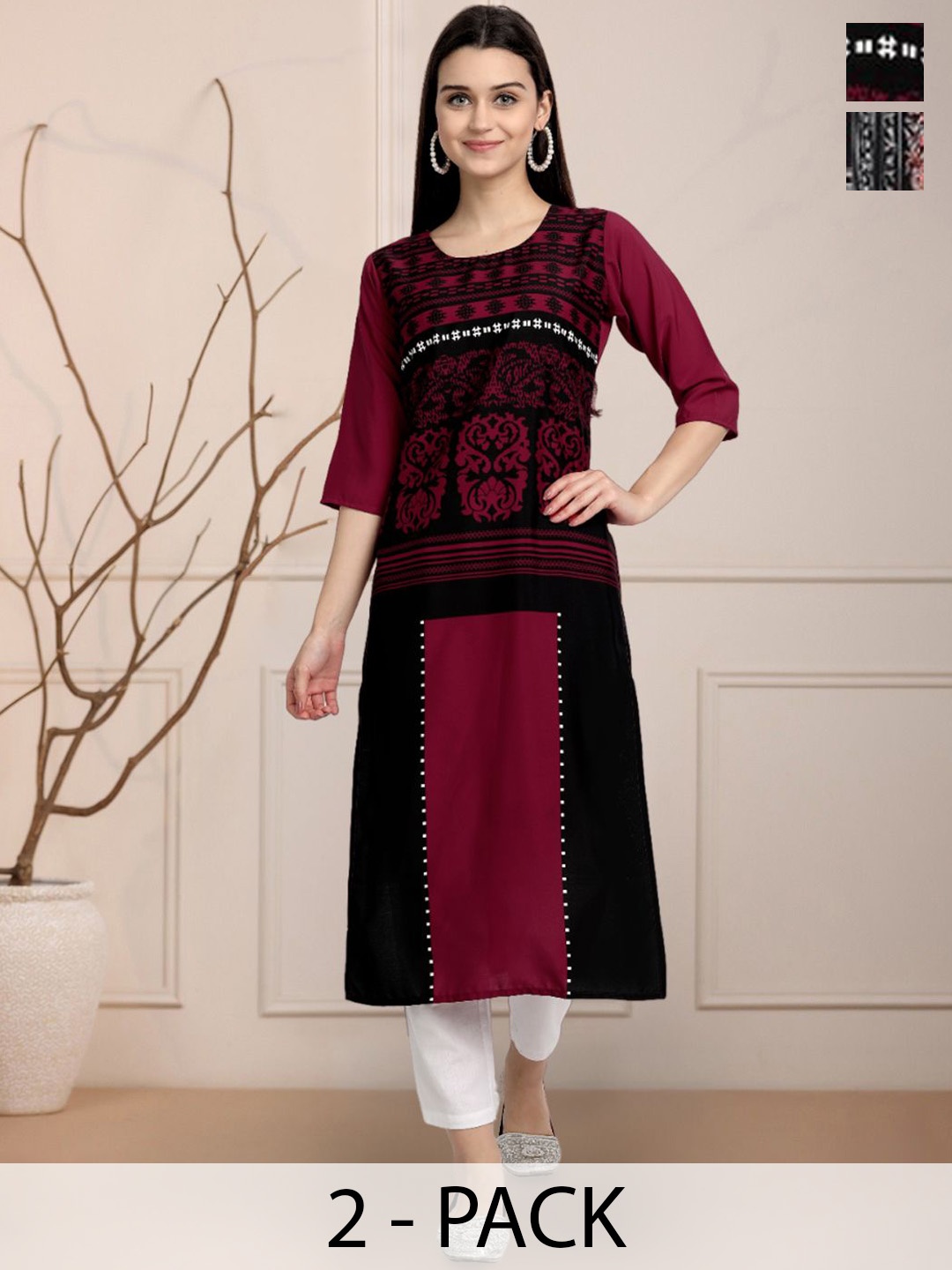 

Moda Rapido Women Ethnic Motifs Printed Floral Crepe Kurta, Multi