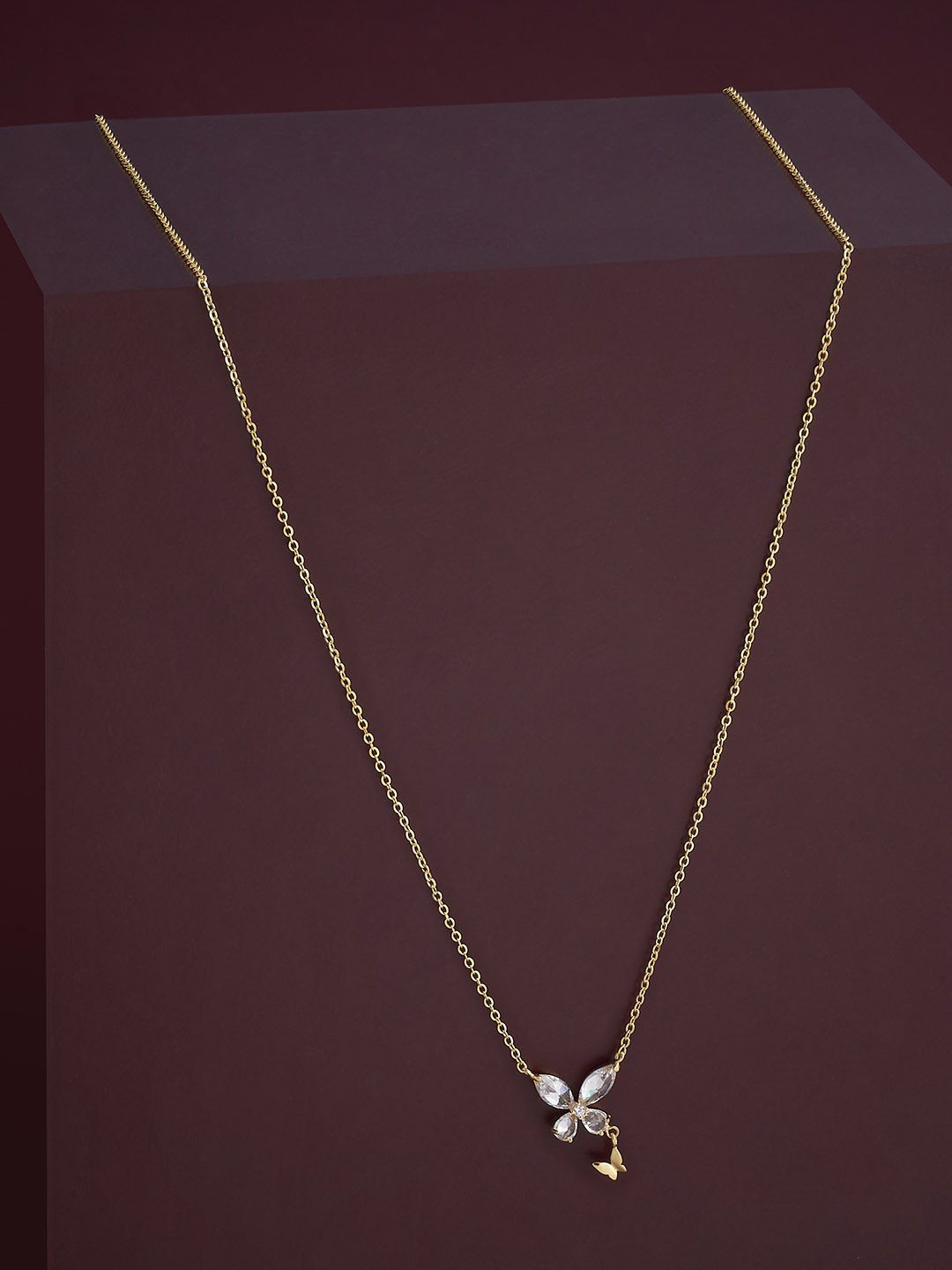 

Kushal's Fashion Jewellery 92.5 Silver White Gold-Plated Zircon-Studded Chain