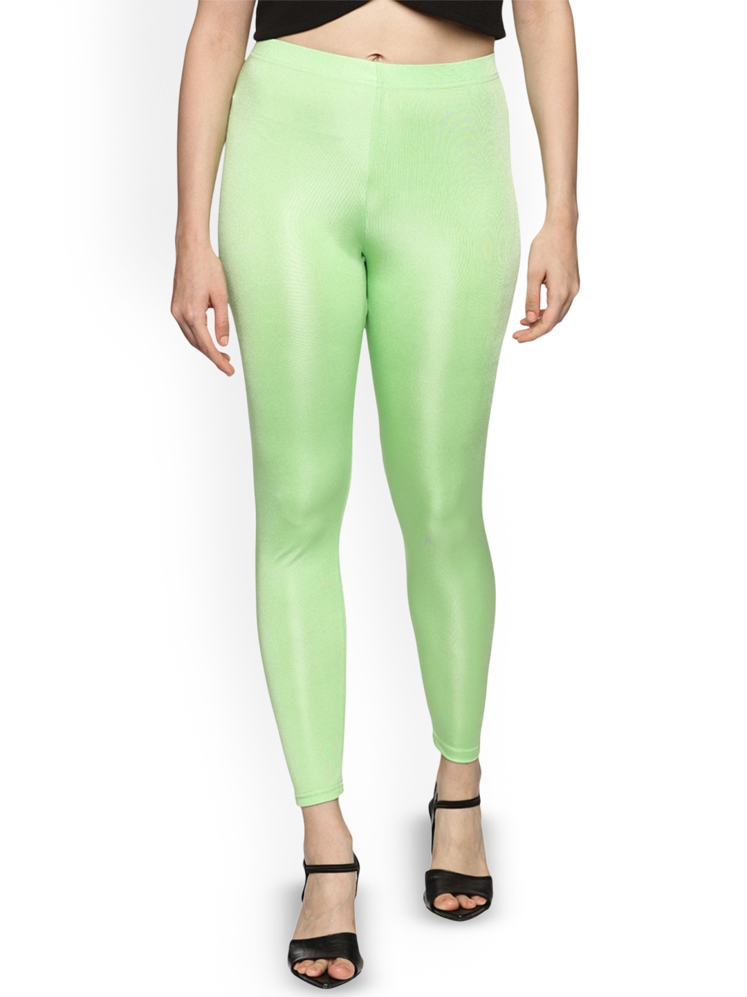 

Coppersmith Women Cotton Shimmer Ankle Length Leggings, Green