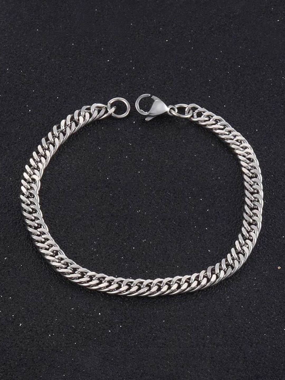 

Minprice Men Stainless Steel Link Bracelet, Silver