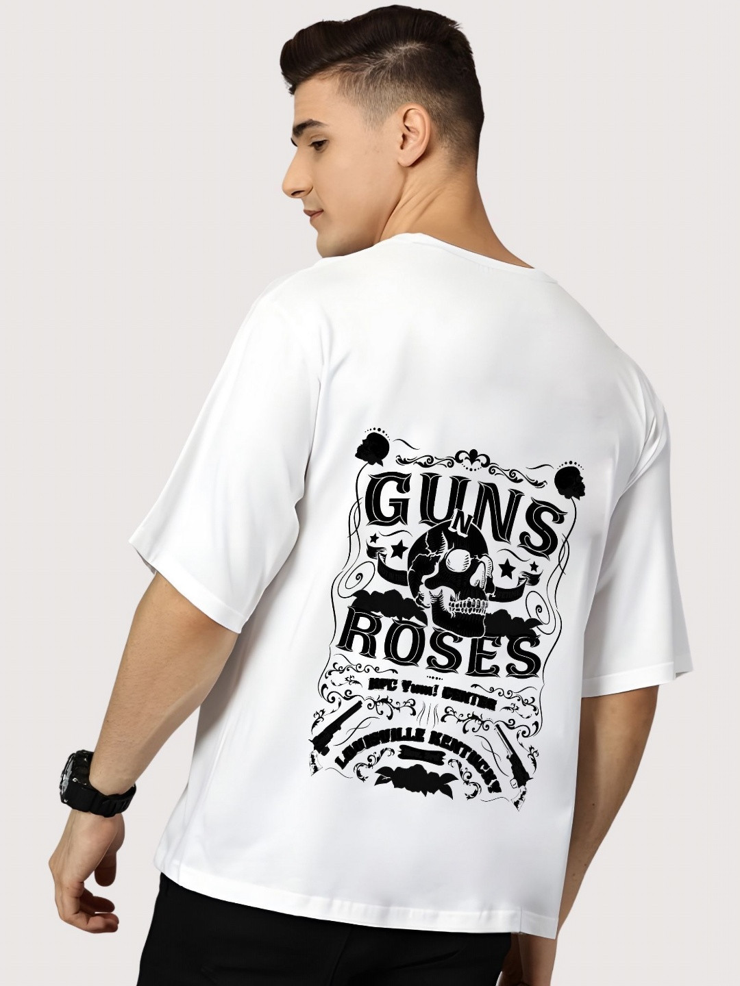 

Moda Rapido Men Drop-Shoulder Sleeves T-shirt, White