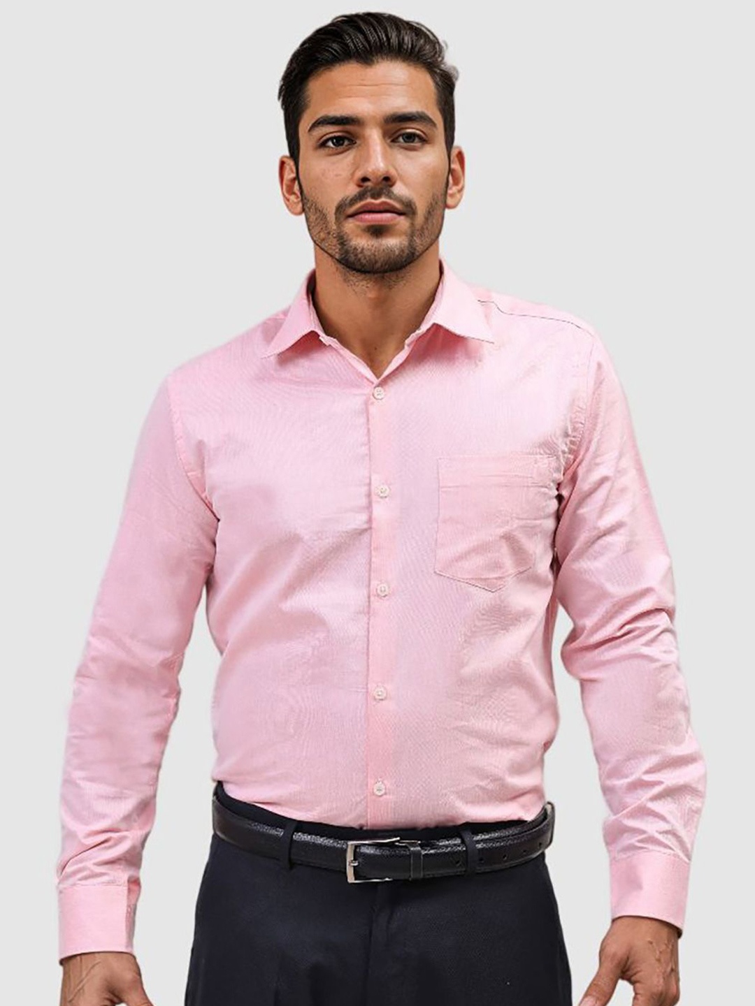 

The Indian Garage Co. X Luxe Men Slim Fit Opaque Formal Shirt, Pink