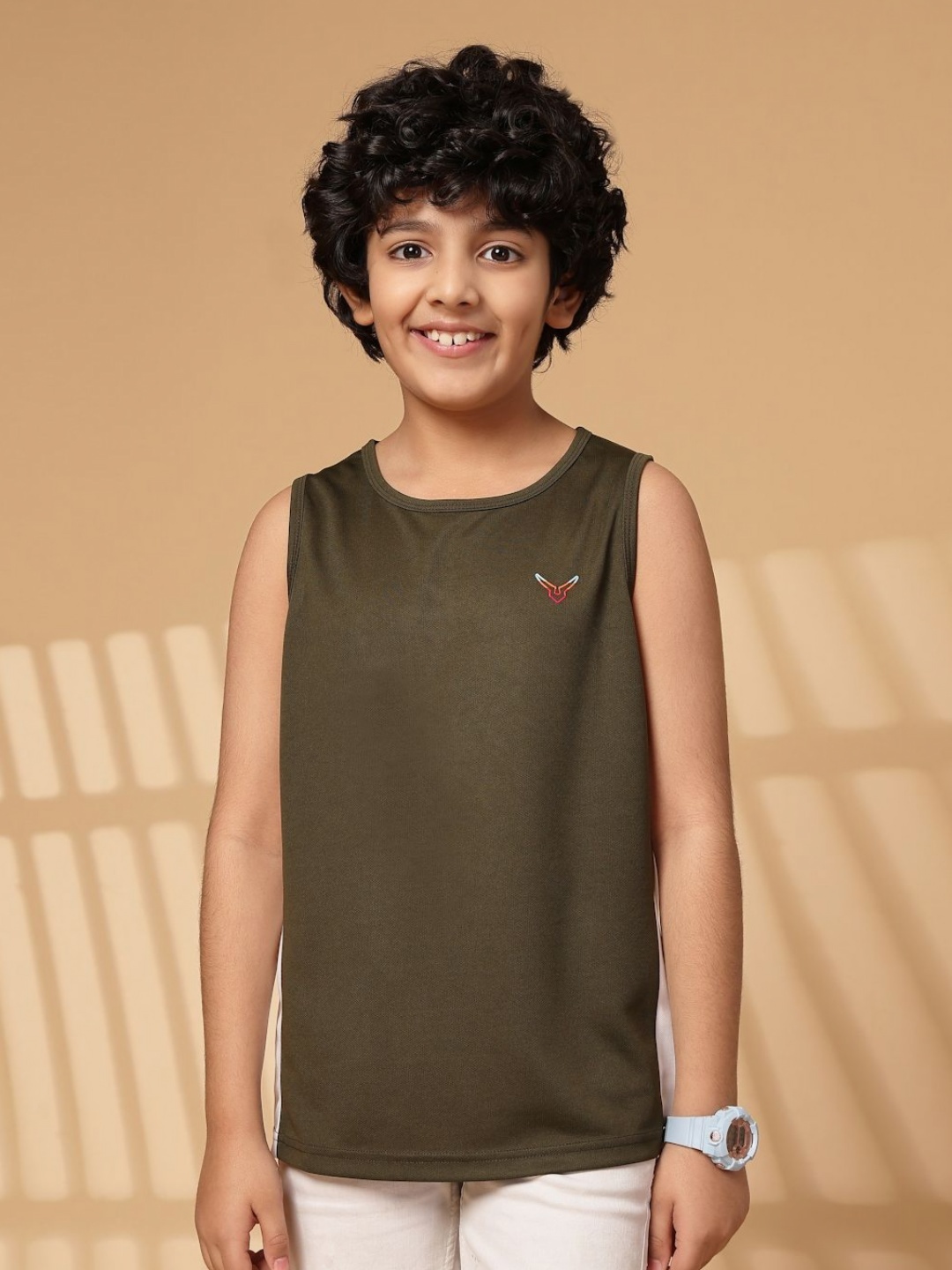 

Invincible Boys Colourblocked Round Neck Relaxed Fit T-shirt, Olive