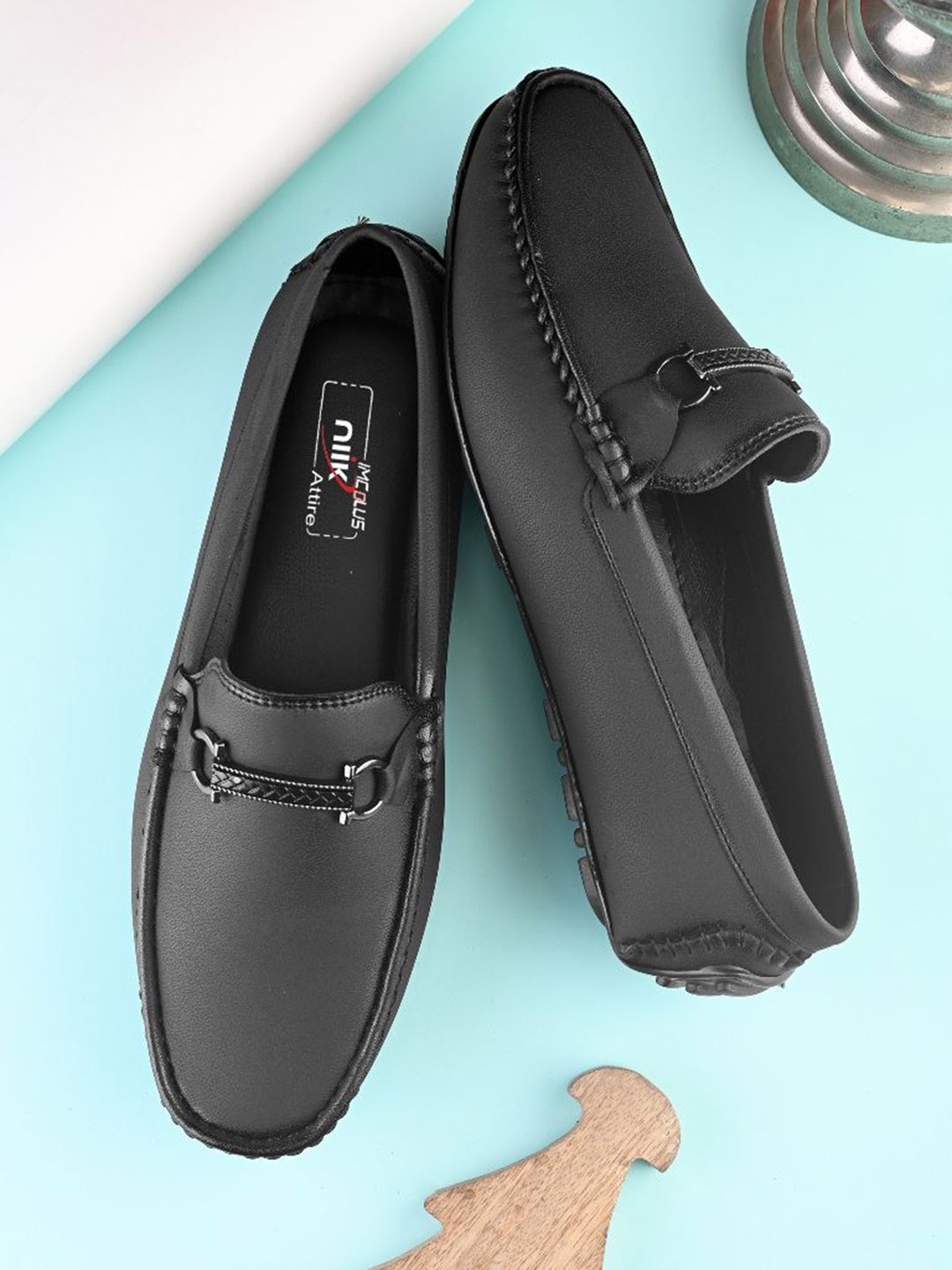 

IMCOLUS Men Loafers, Black