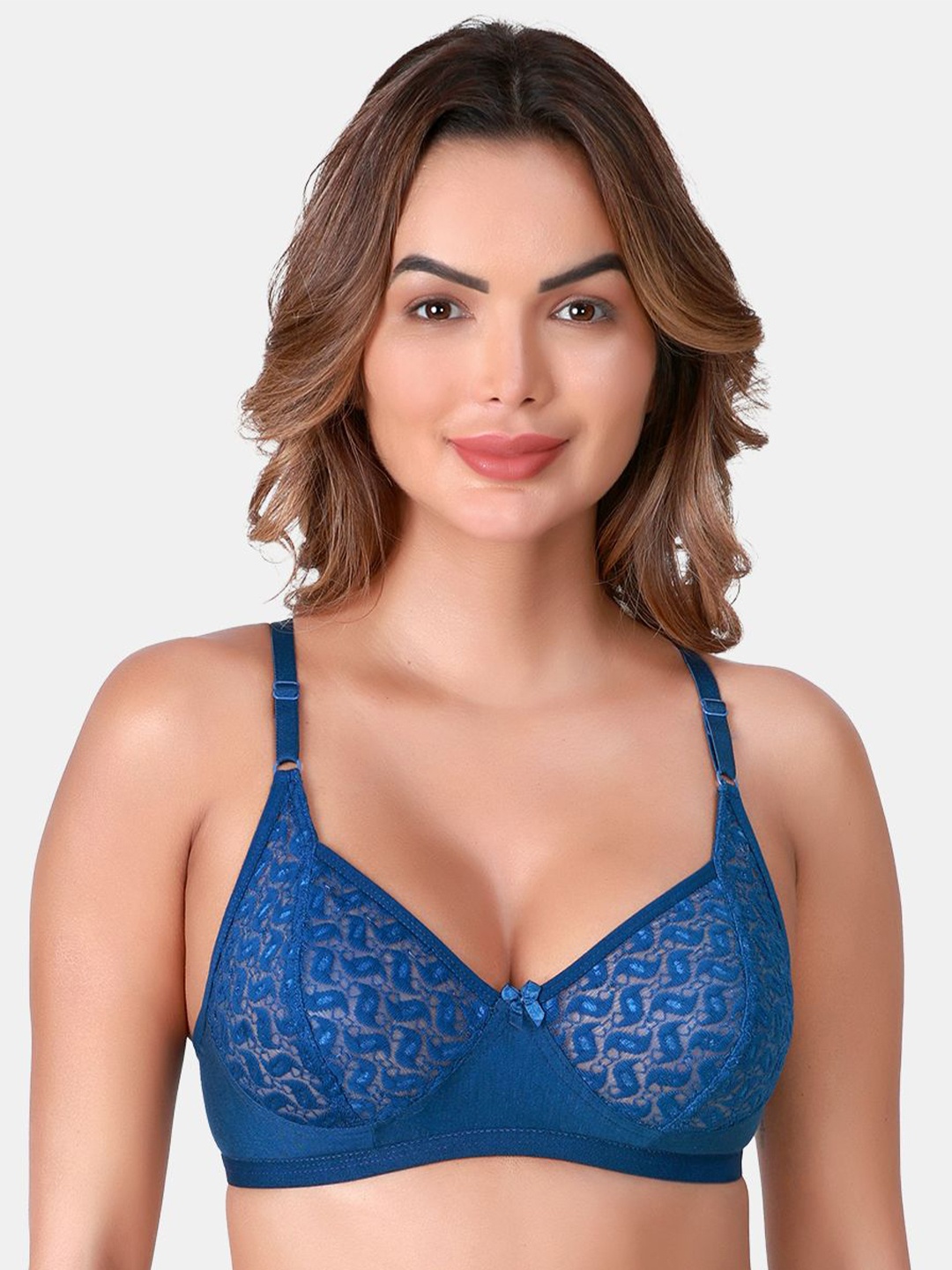 

SKDREAMS Women Non-Wired Full Coverage Everyday Bra, Blue