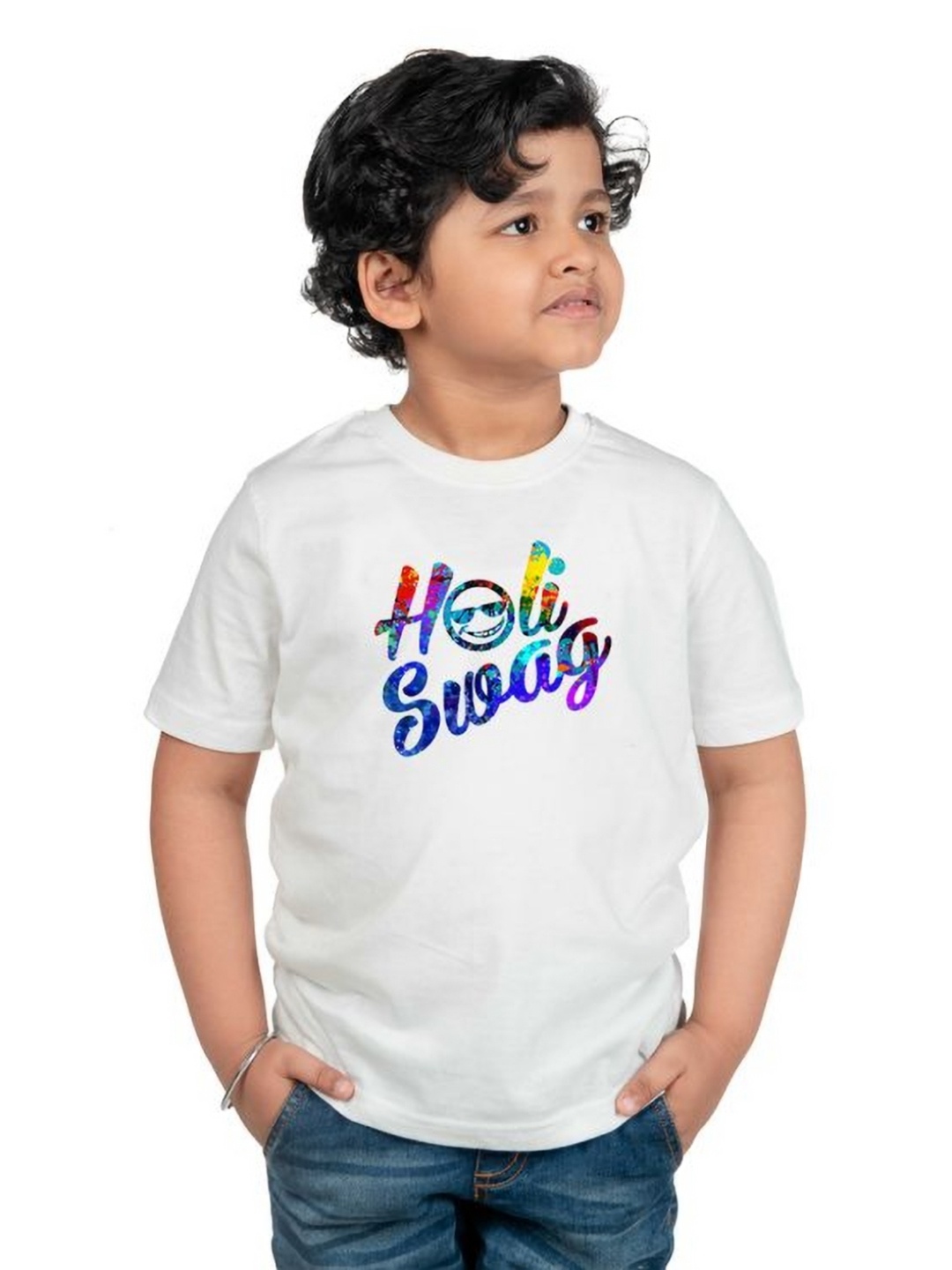 

Chombooka Boys Typography Printed Round Neck T-shirt, White