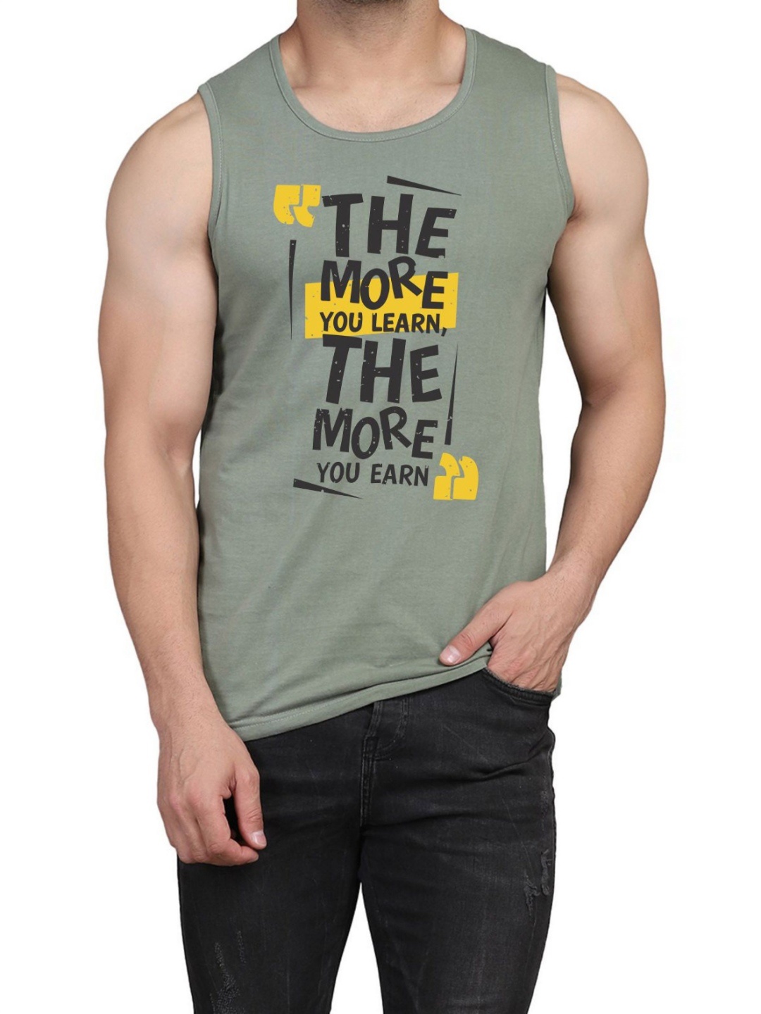 

WOOSTRO Men Pack Of 2 Typography Printed Round Neck Cotton Slim Fit T-shirts, Peach