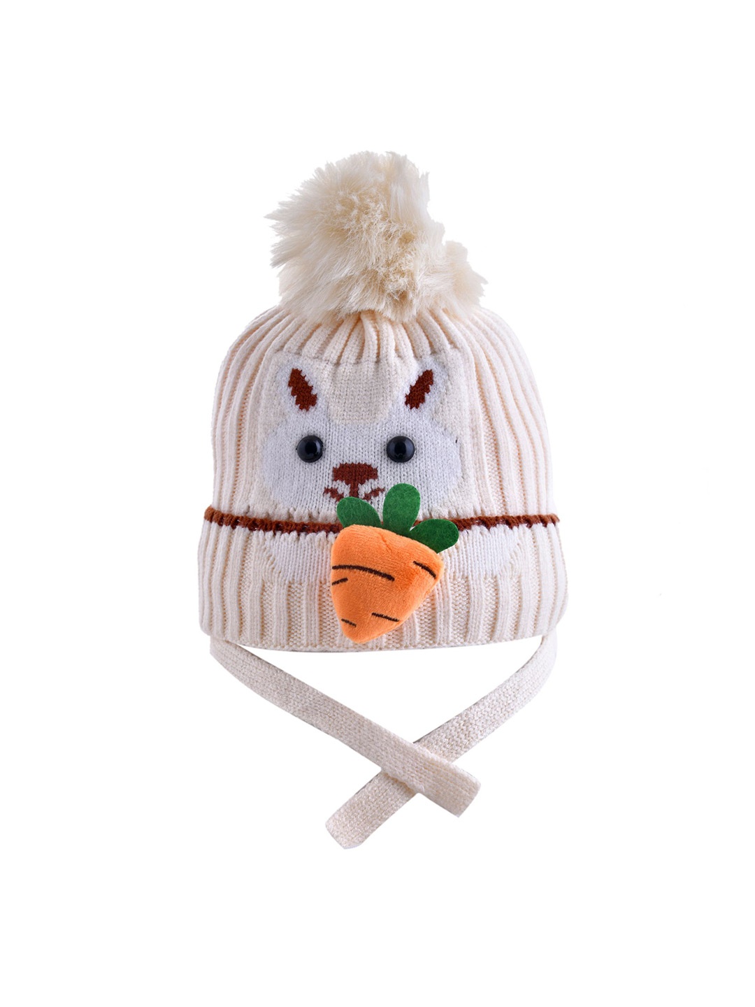 

SHOP FRENZY Kids Printed Woollen Beanie, Beige