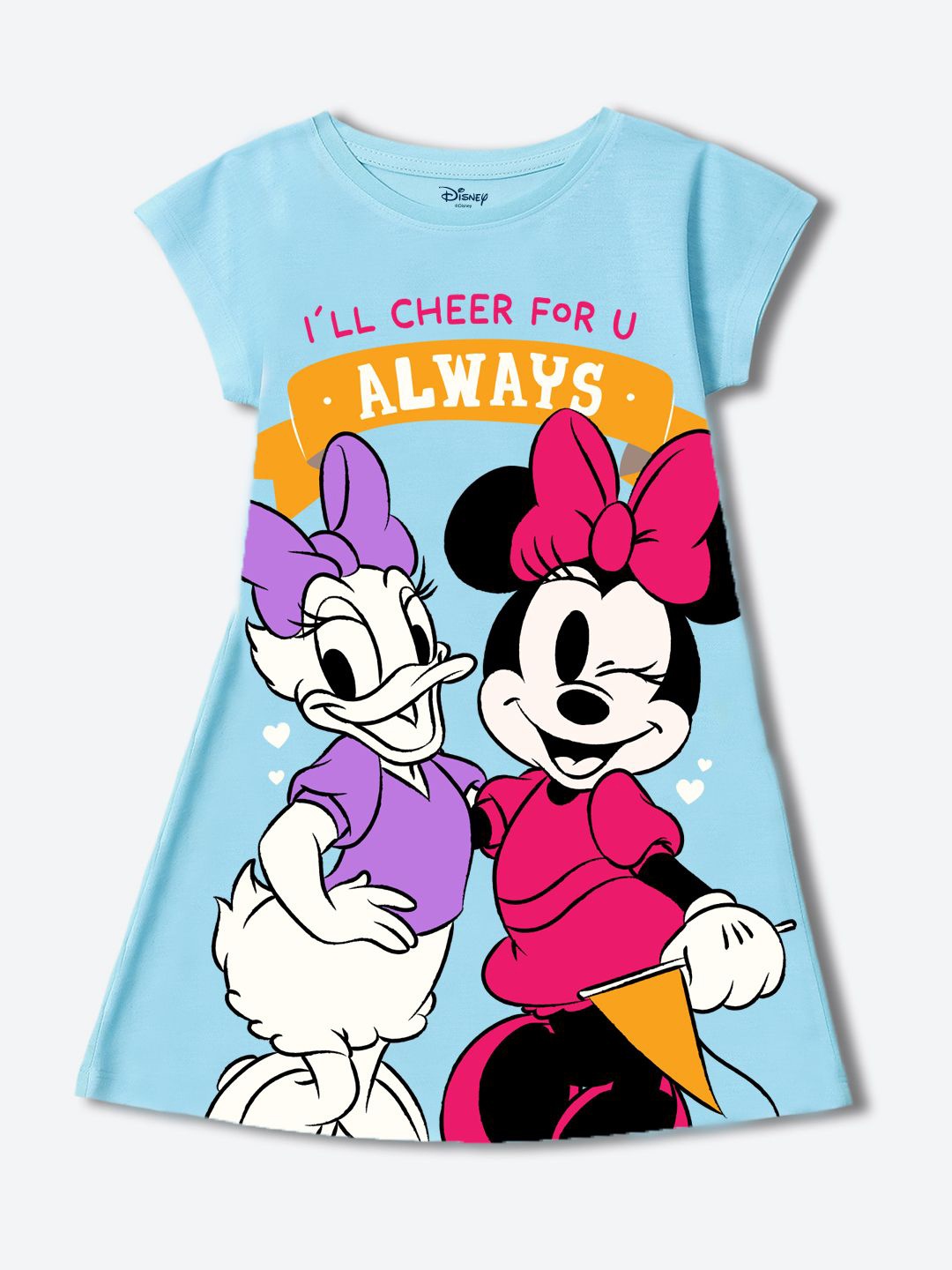 

YK Disney Girls Graphic Printed A-Line Dress, Blue