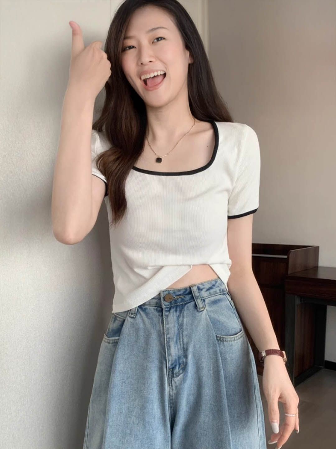 

StyleCast Women Round Neck Top, White