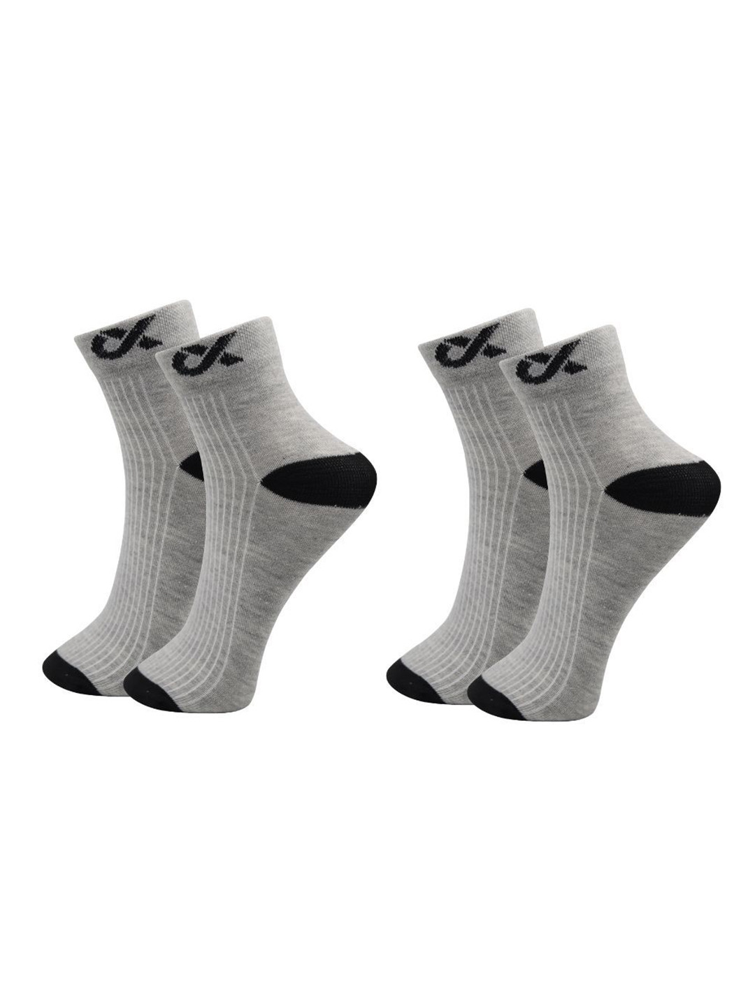 

Xjarvis Unisex Pack Of 2 Ankle-Length Socks, Grey