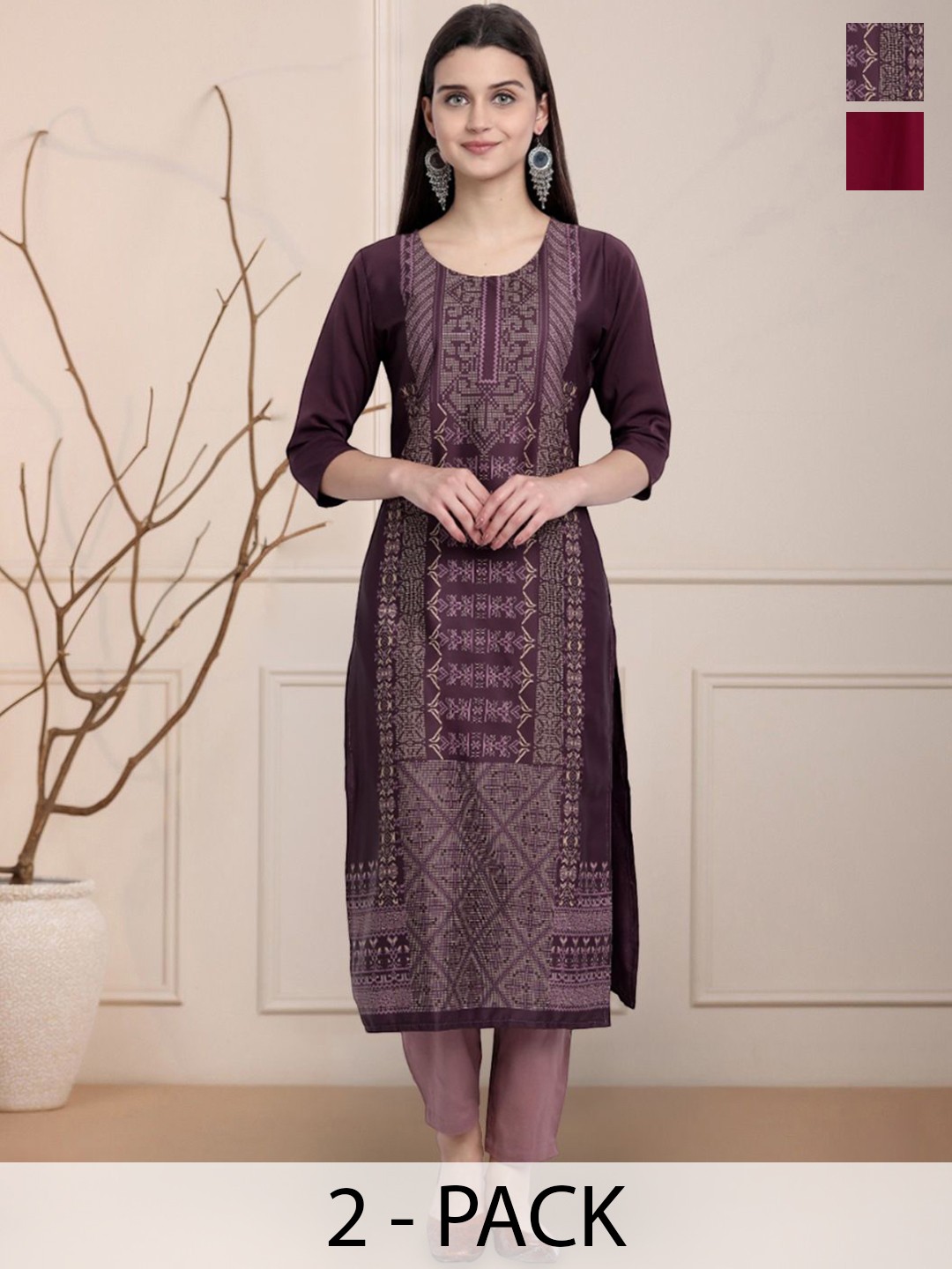 

Moda Rapido Women Ethnic Motifs Printed Floral Crepe Kurta, Multi