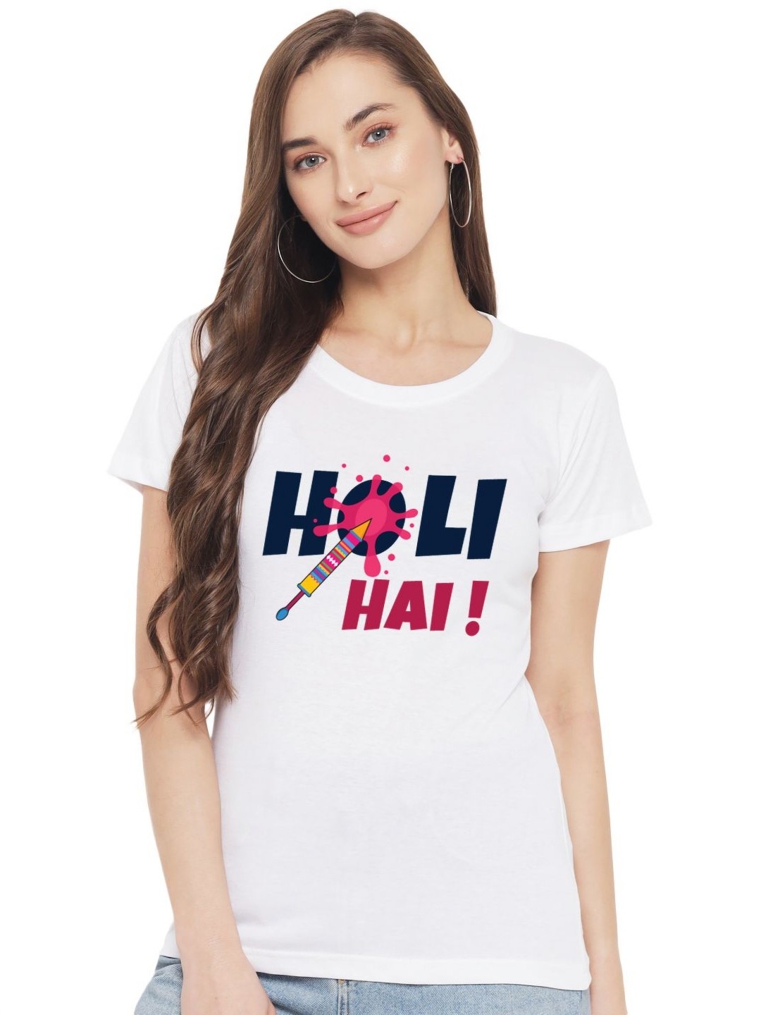 

FFLIRTYGO Women Graphic Printed Round Neck Cotton T-shirt, White