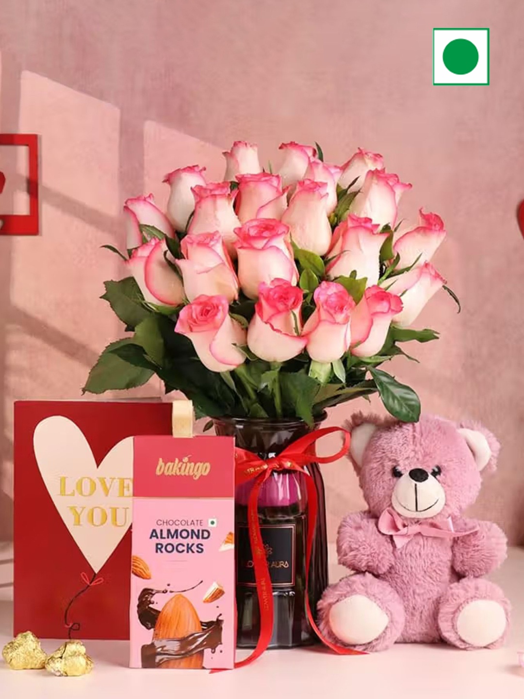 

Floweraura Love Combo Gift Set, Pink