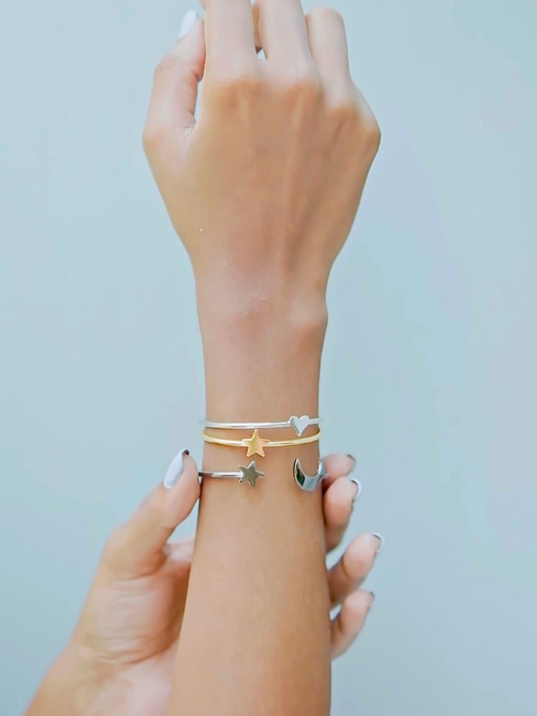 

House of Pehr Set Of 3 Silver Plated Cute Charm Twilight Bracelets