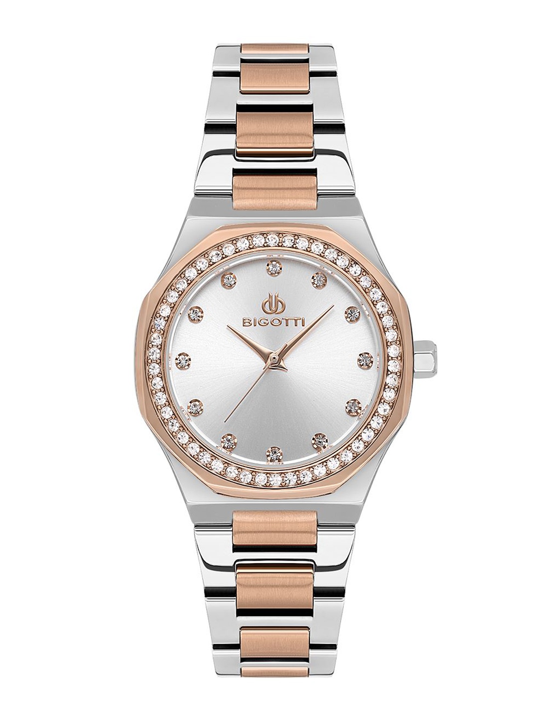 

BIGOTTI Women Raffinata Embellished Dial Bracelet Style Straps Analogue Watch BG.1.10587-5, Silver