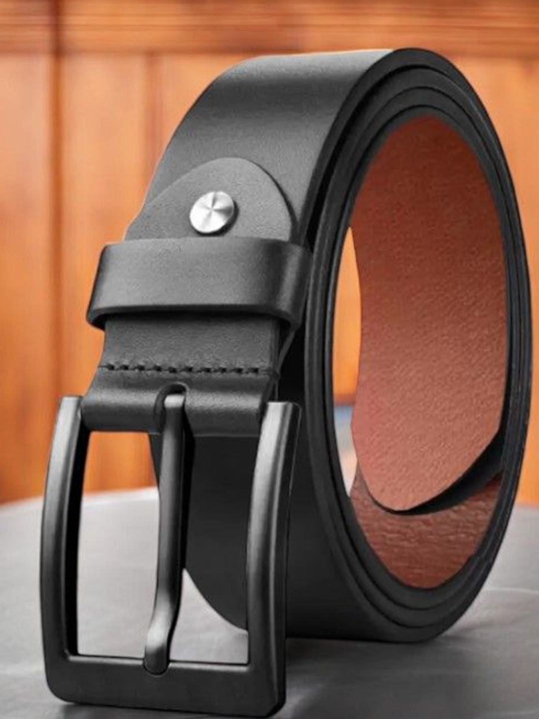 

Provogue Men Leather Formal Belt, Black