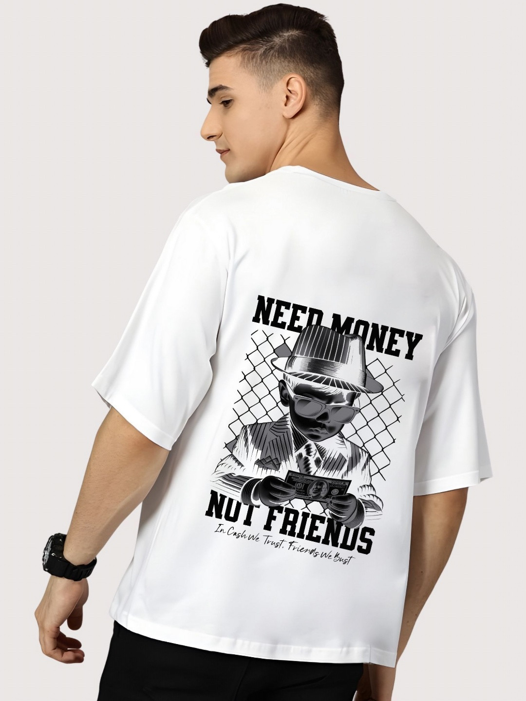 

Moda Rapido Men Graphic Printed Round Neck Cotton Relaxed Fit T-shirt, White