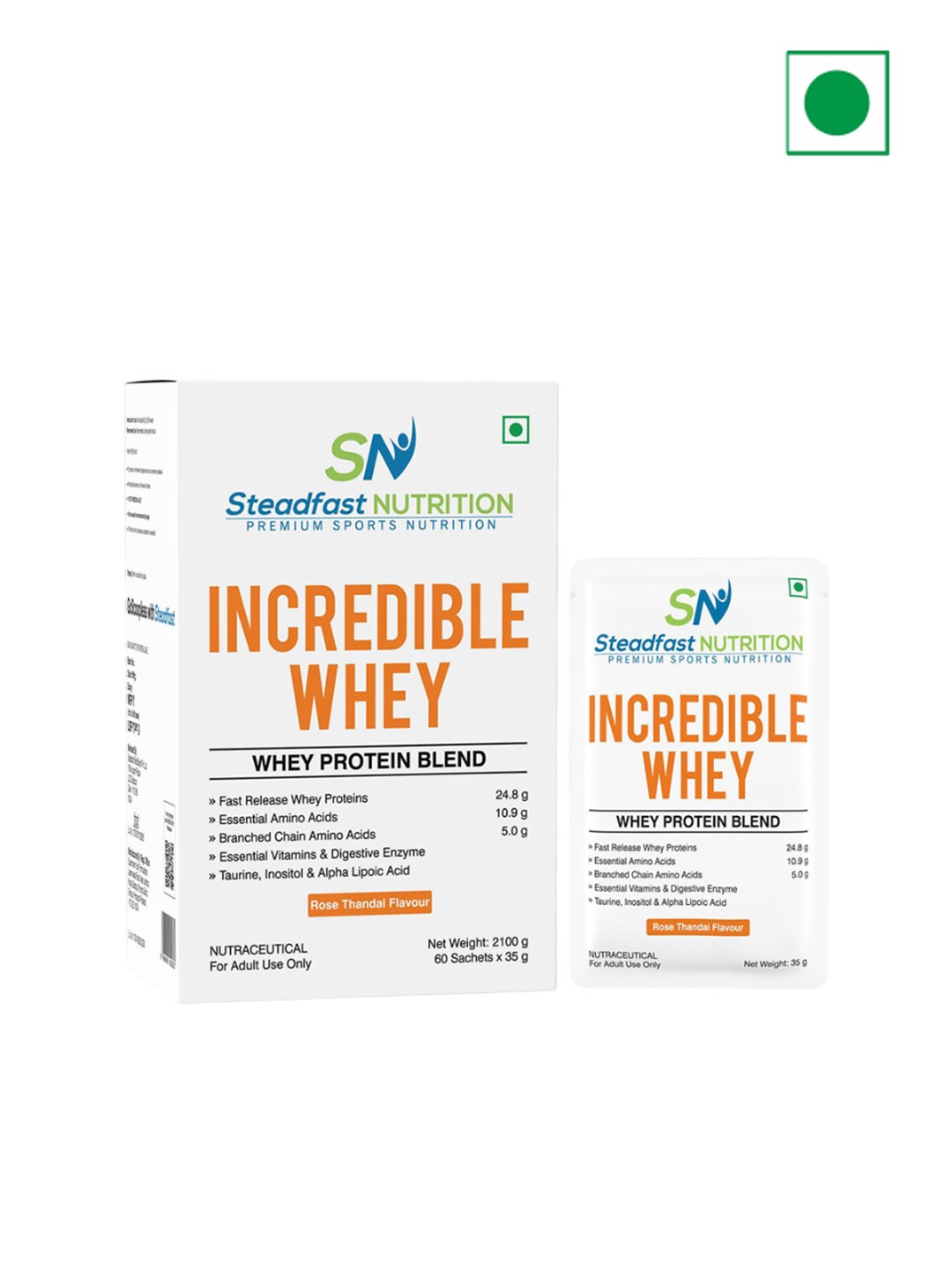 

Incredible Whey Protein Blend For An Incredible You Rose Thandai 60 Sachets 2100g, White