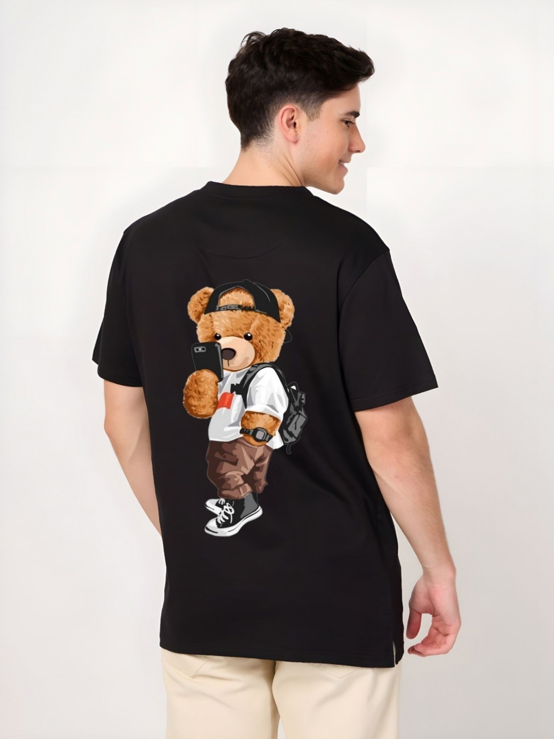 

Moda Rapido Men Graphic Printed Round Neck Cotton T-shirt, Black