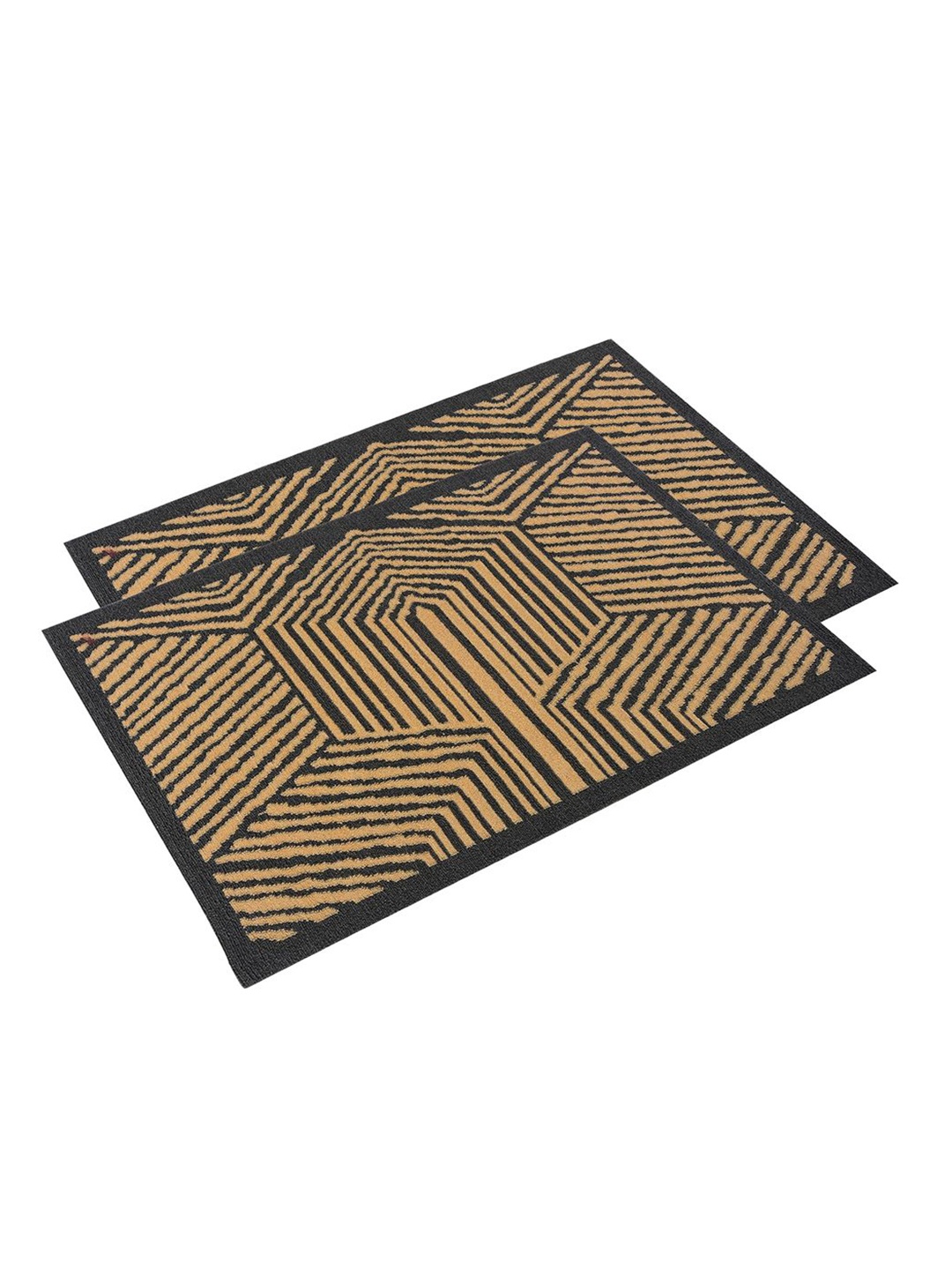 

Kuber Industries Grey & Beige 2 Pieces Chevron Printed Rectangular Anti-Skid Doormats