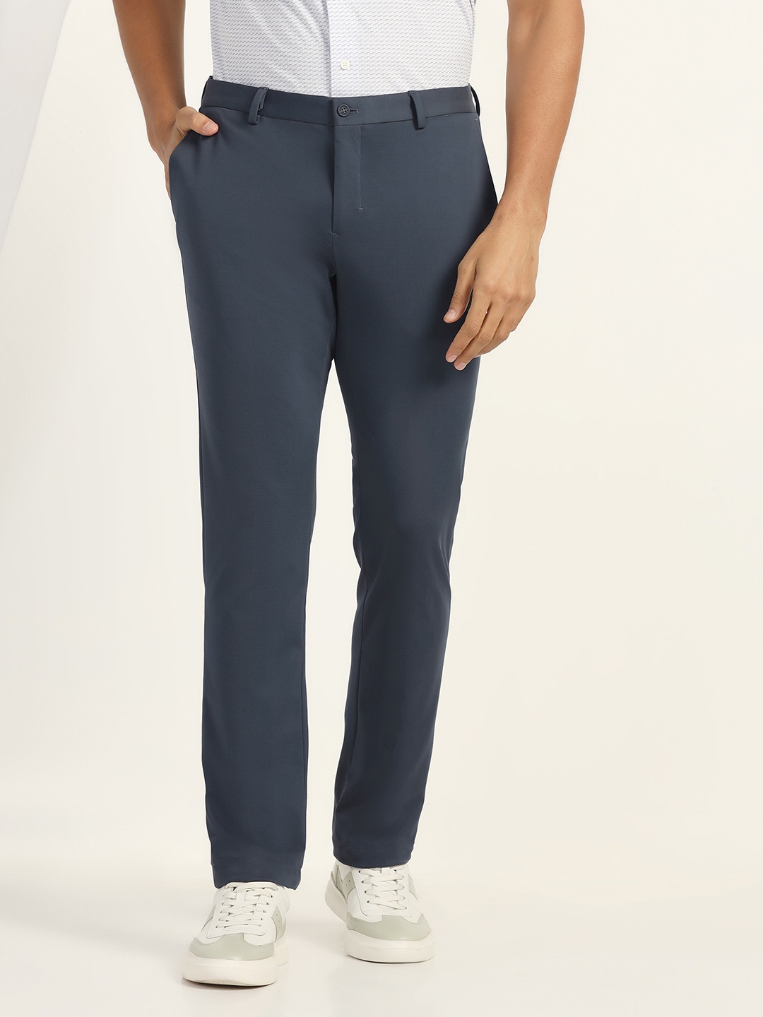 

Blackberrys Men Skinny Fit Formal Trousers, Navy blue