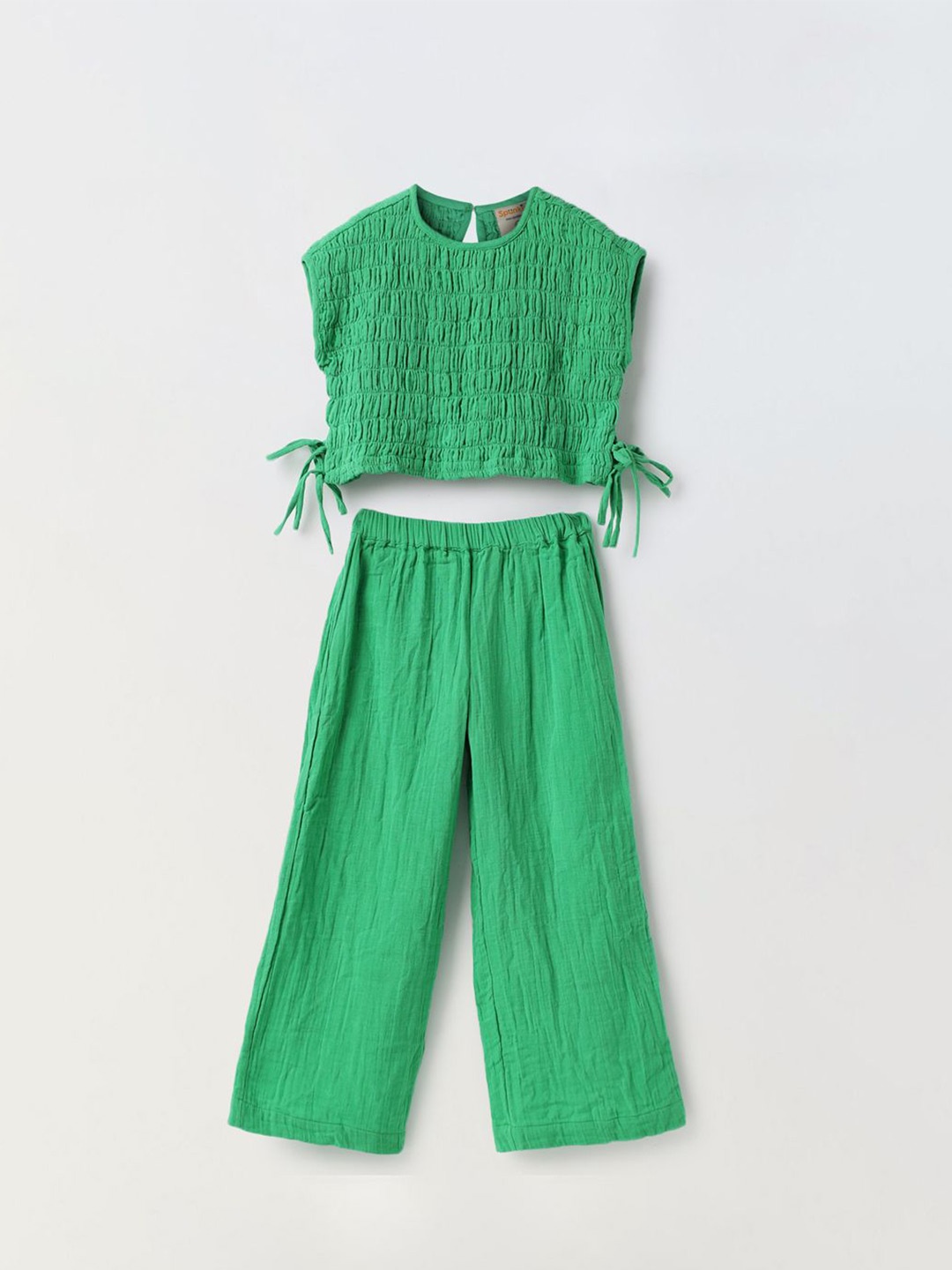 

SPUNKIES Girls Top with Palazzos, Green