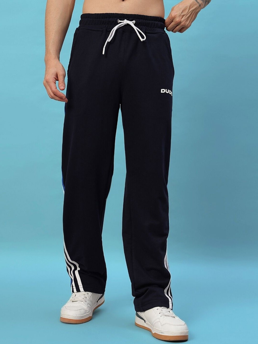 

WEARDUDS Men Printed Relaxed Fit Track Pants, Blue