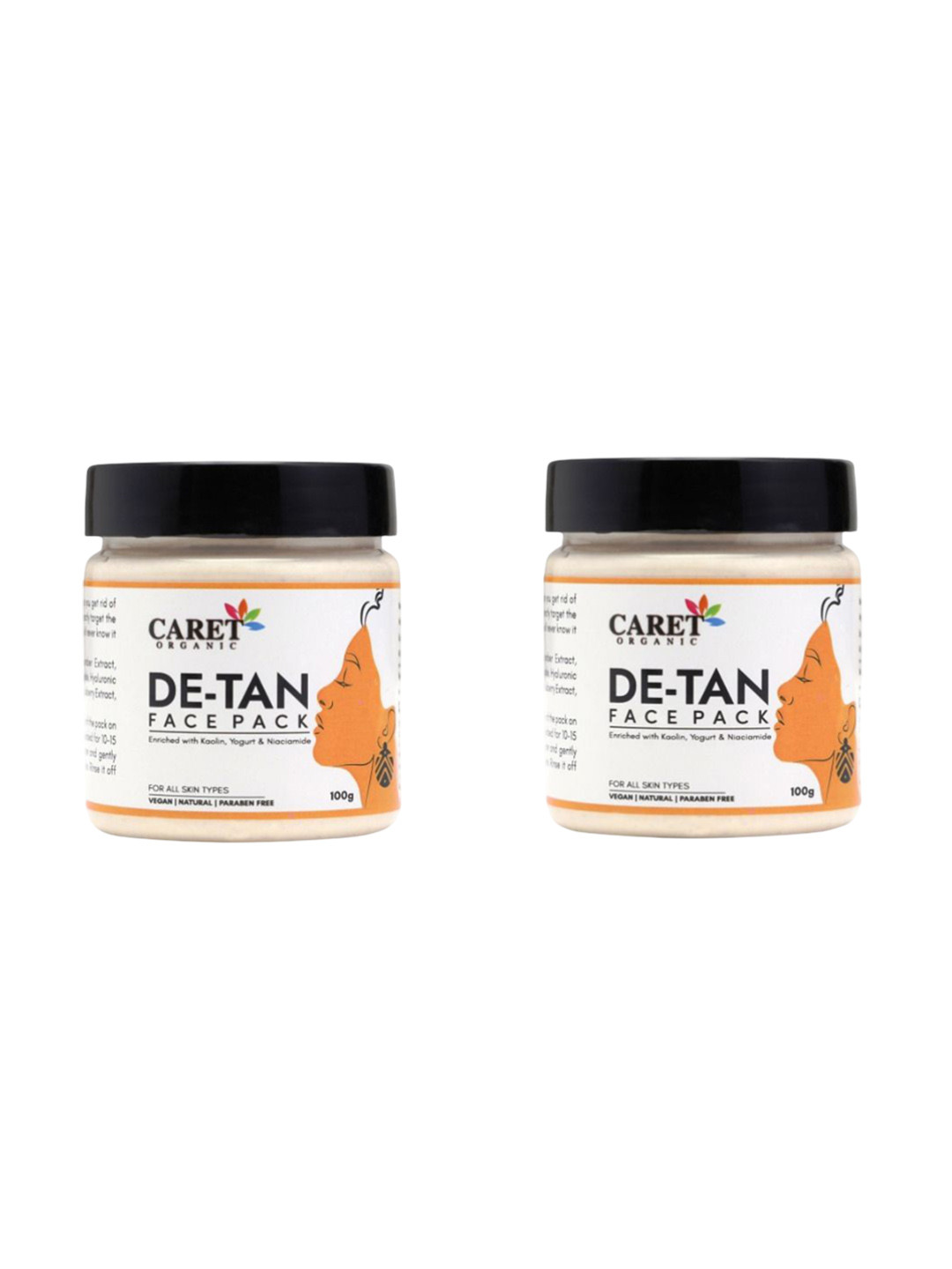 

CARET ORGANIC Set Of 2 De-Tan Face Pack- 100 g Each, White