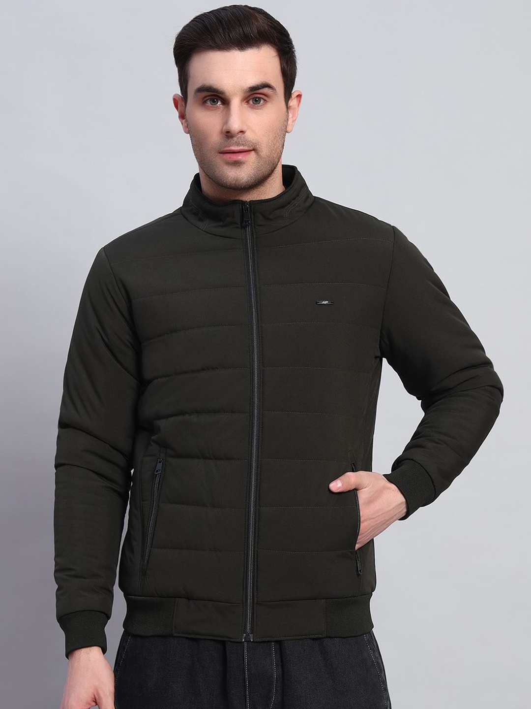 

AR-FIT Men Polyester Water Resistant Open Front Jacket, Olive